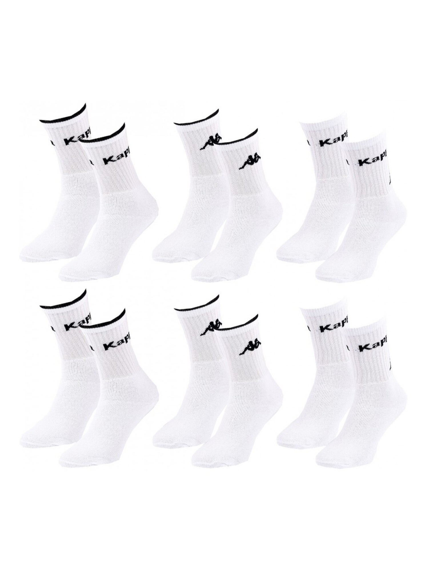 Chaussettes Homme CREW KAPPA - Pack de 6 - Blanc