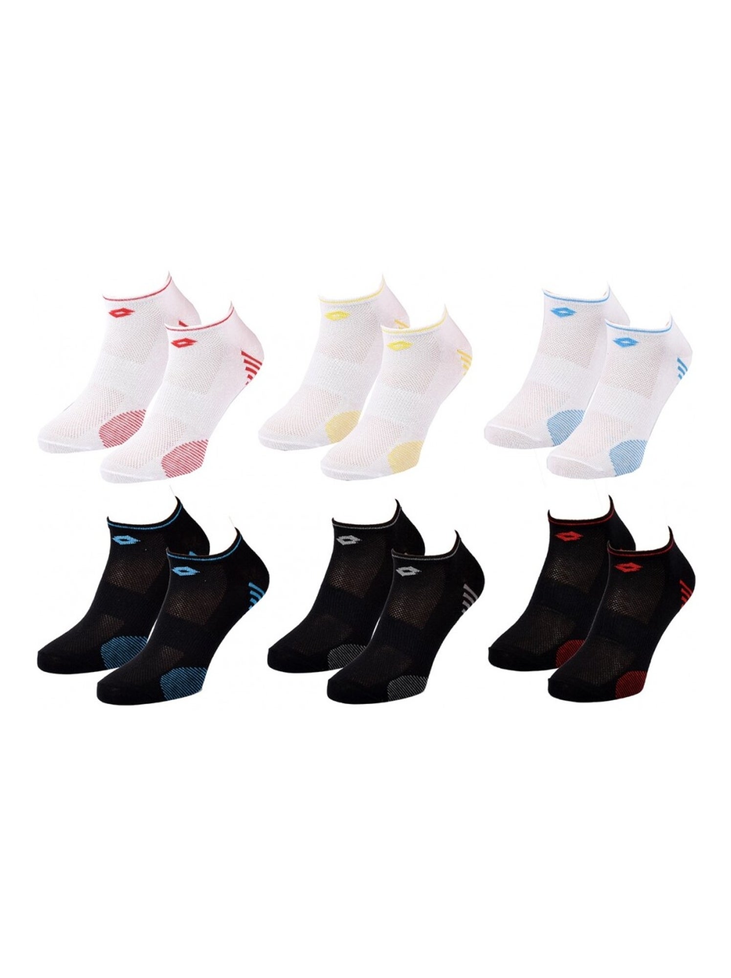 Chaussettes Homme LOTTO - Pack de 6 - Blanc Multicolore Noir