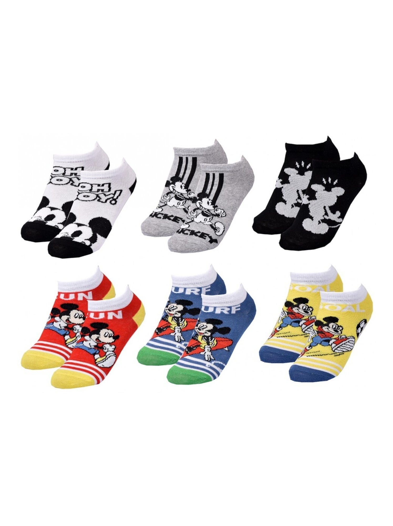 Chaussettes Pack Garçon DISNEY MICKEY MOUSE - Pack de 6 - Blanc Multicolore Gris