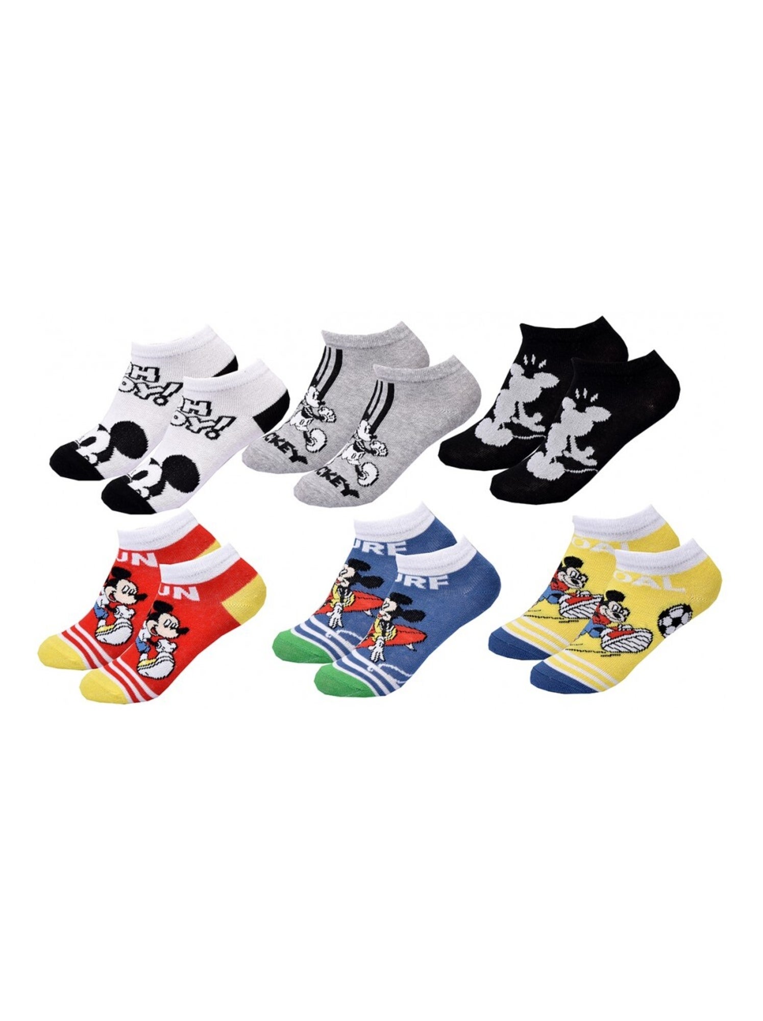 Chaussettes Pack Garçon DISNEY MICKEY MOUSE - Pack de 6 - Blanc Multicolore Gris
