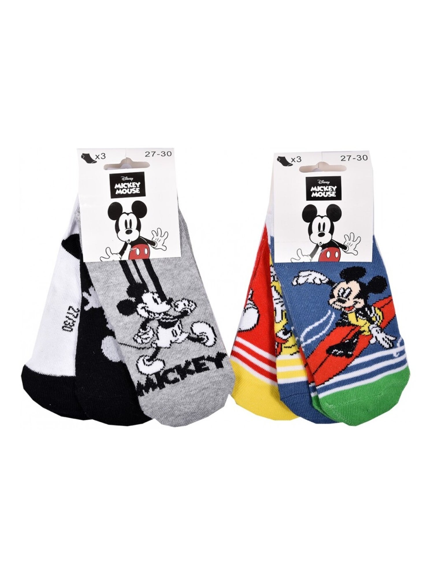 Chaussettes Pack Garçon DISNEY MICKEY MOUSE - Pack de 6 - Blanc Multicolore Gris