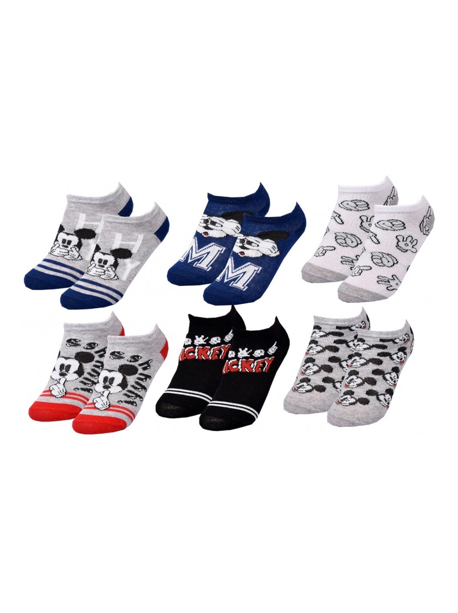 Chaussettes Pack Garçon DISNEY MICKEY MOUSE - Pack de 6 - Gris Multicolore Blanc