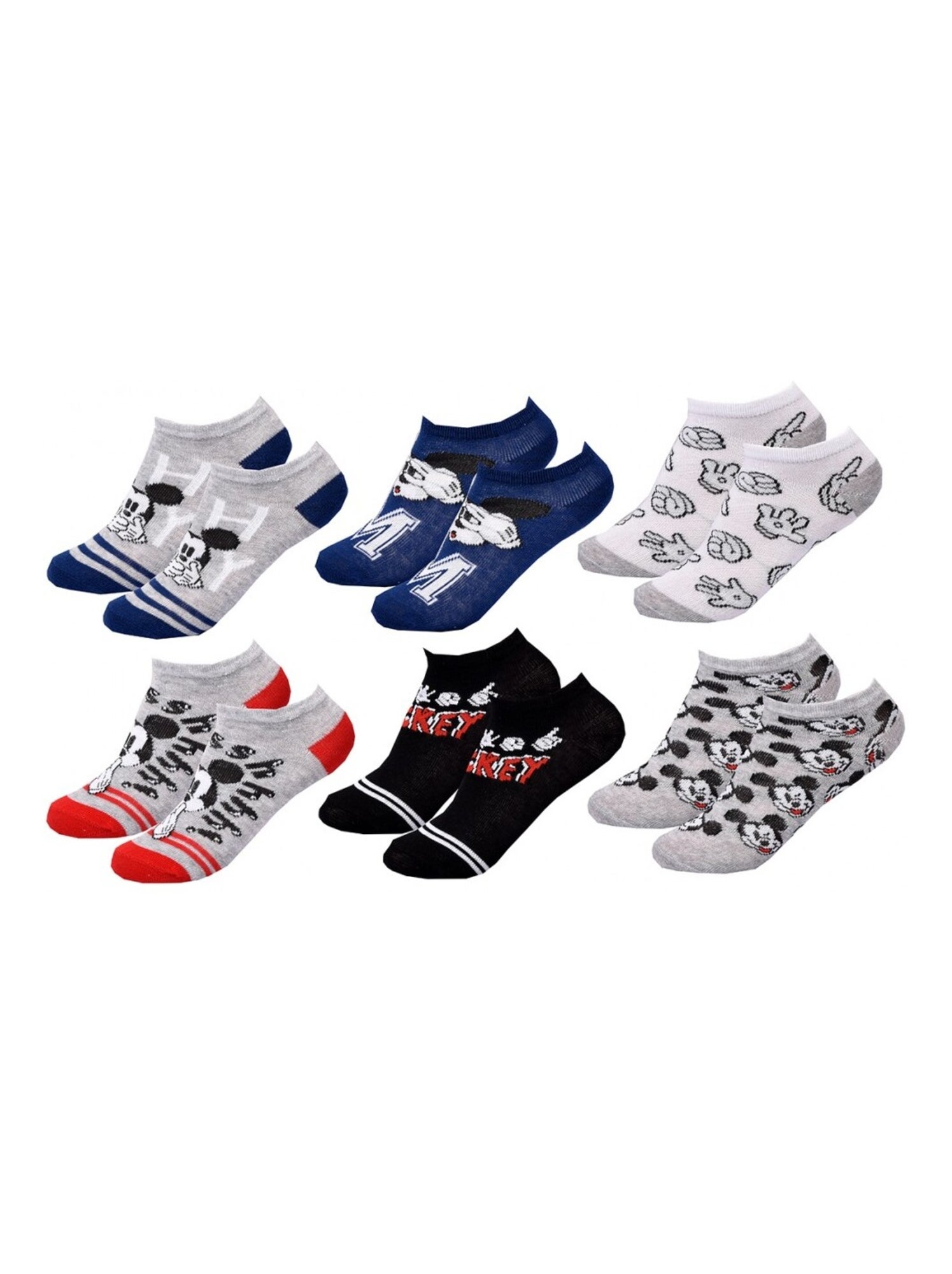 Chaussettes Pack Garçon DISNEY MICKEY MOUSE - Pack de 6 - Gris Multicolore Blanc