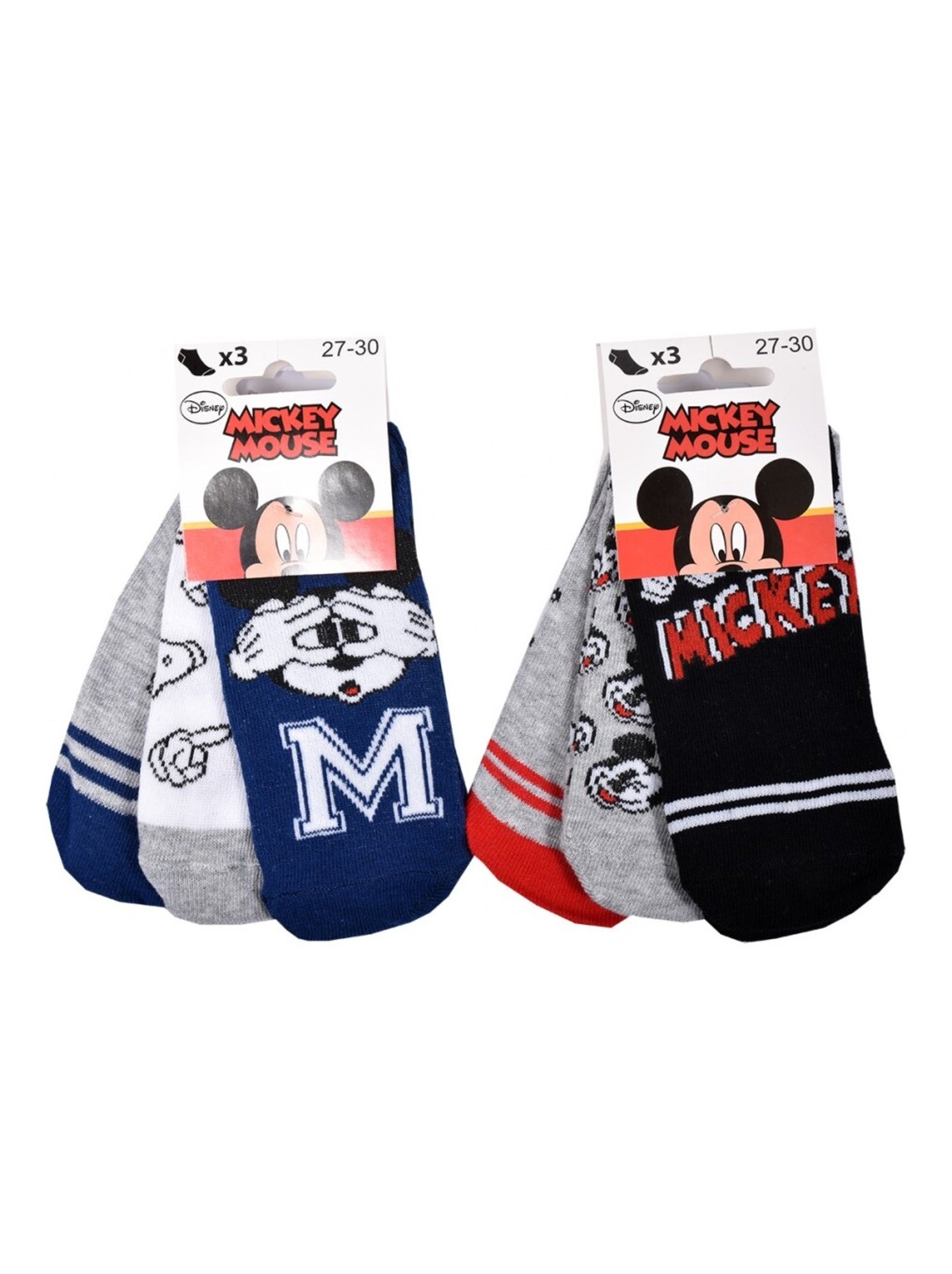Chaussettes Pack Garçon DISNEY MICKEY MOUSE - Pack de 6 - Gris Multicolore Blanc