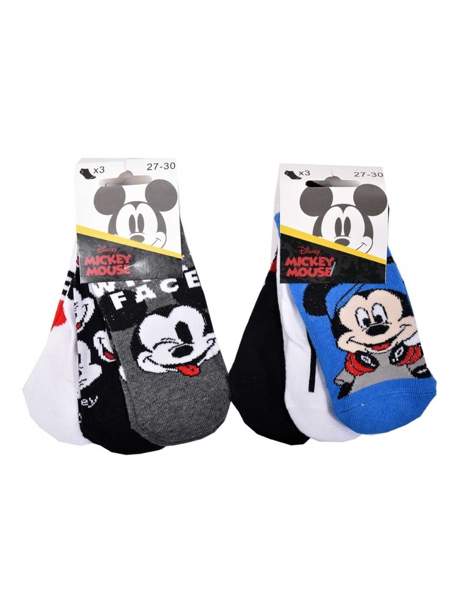 Chaussettes Pack Garçon DISNEY MICKEY MOUSE - Pack de 6 - Noir Gris Blanc Bleu