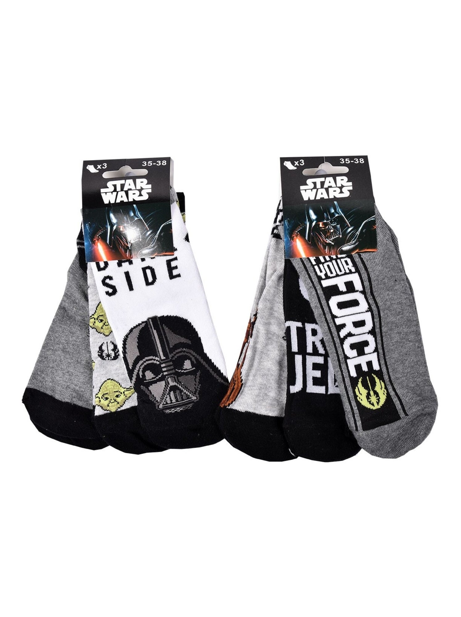 Chaussettes Pack Garçon DISNEY STAR WARS Pack de 9 Paires - Gris Noir Blanc
