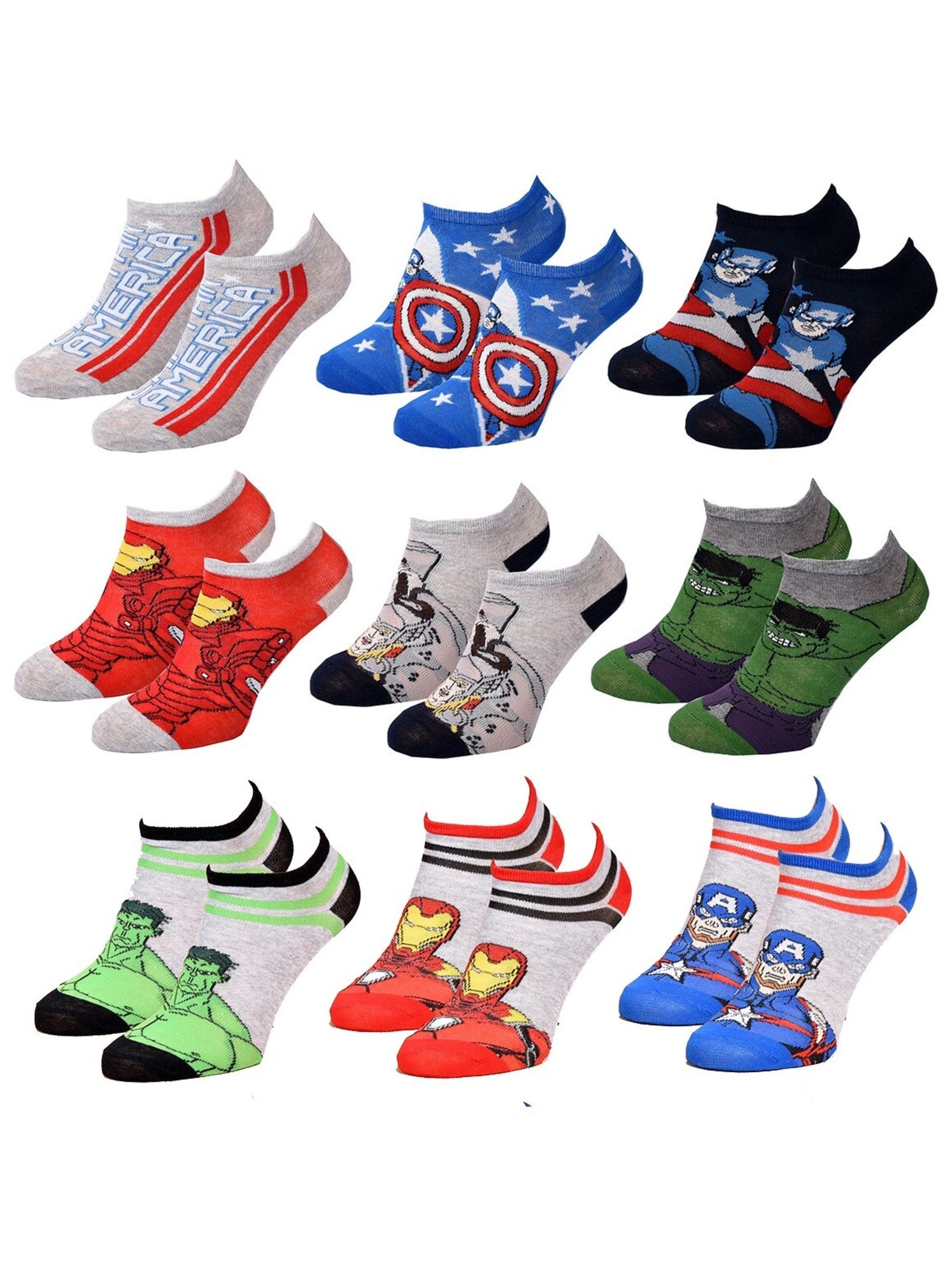 Chaussettes Pack Garçon MARVEL AVENGERS Pack de 9 Paires - Gris Multicolore