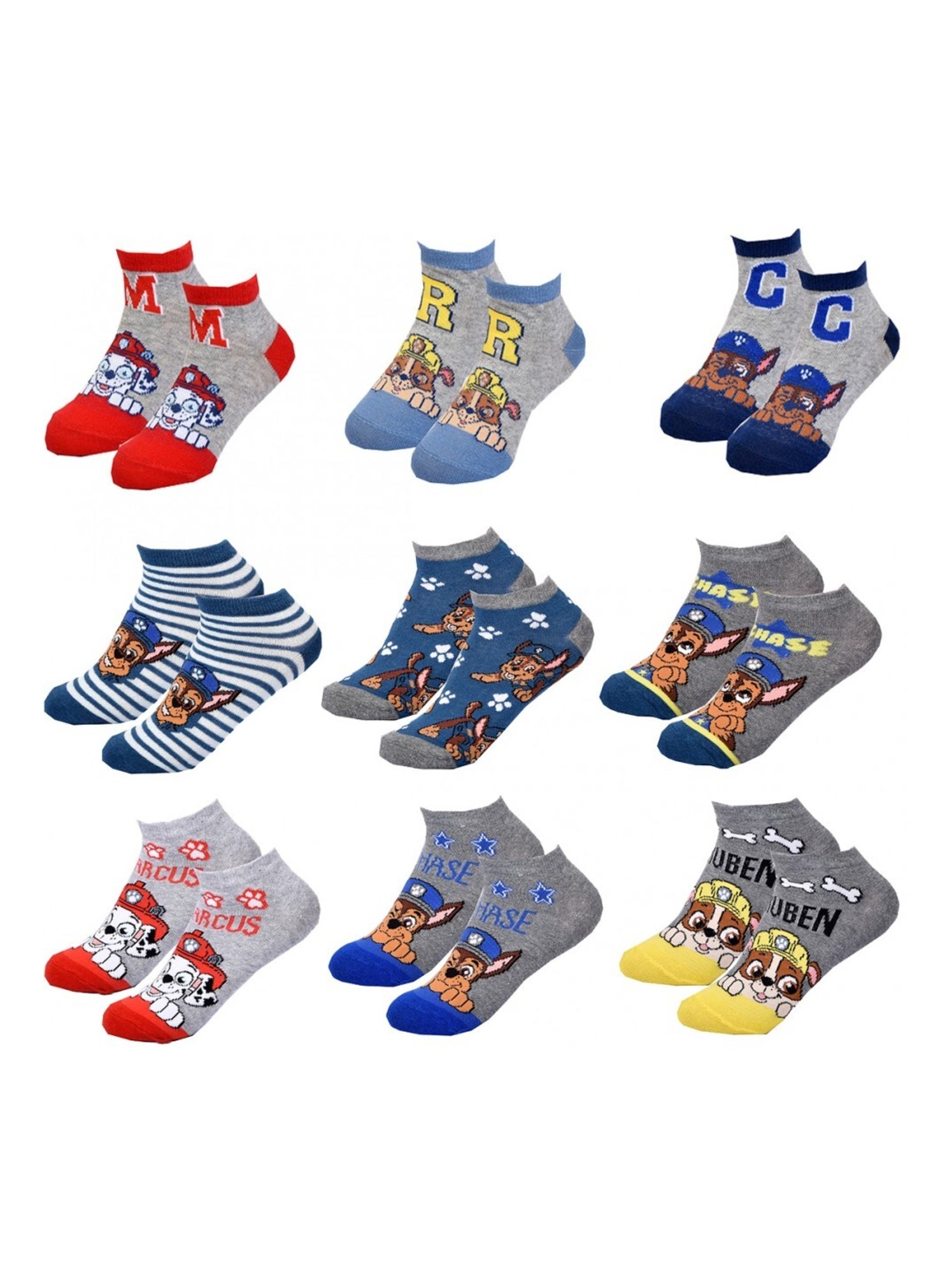 Chaussettes Pack Garçon PAT PATROUILLE - Pack de 9 - Gris Multicolore Gris