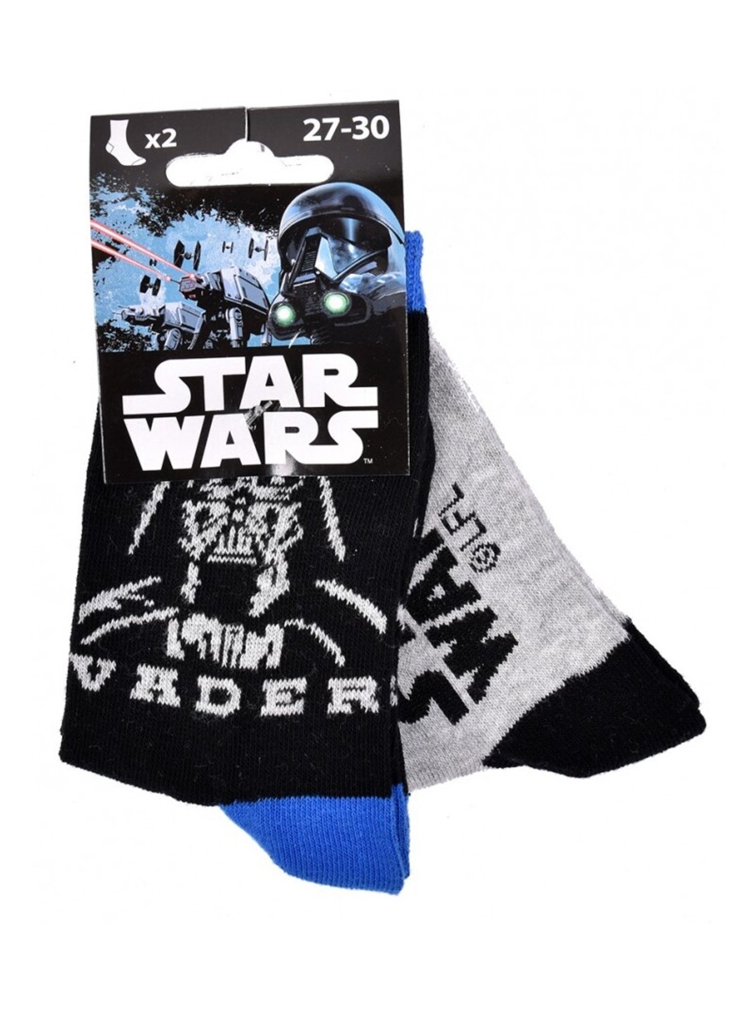 Chaussettes Pack Garçon STAR WARS - Pack de 2 - Noir Bleu Gris