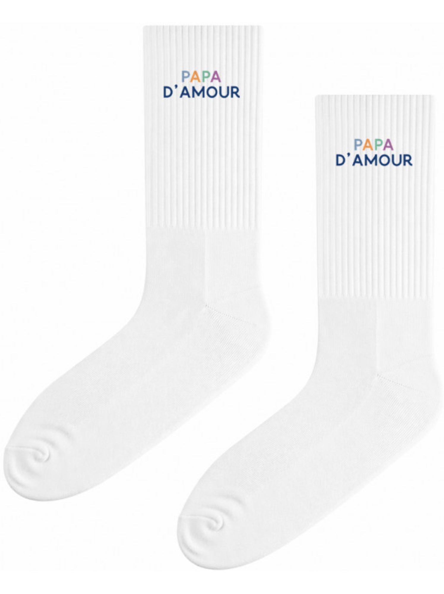 Chaussettes PAPA D'AMOUR COLORÉ - Blanc