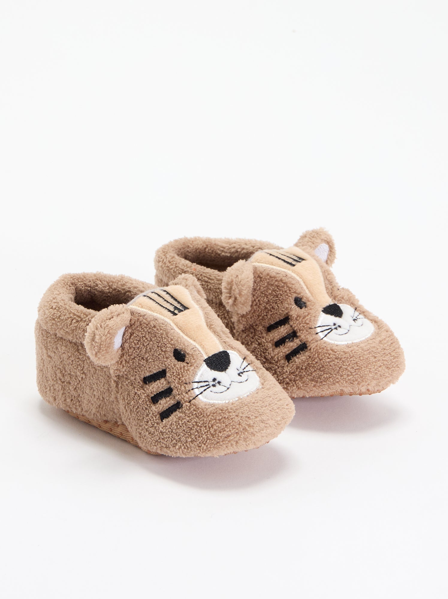 Chaussons animaux chauds - Beige