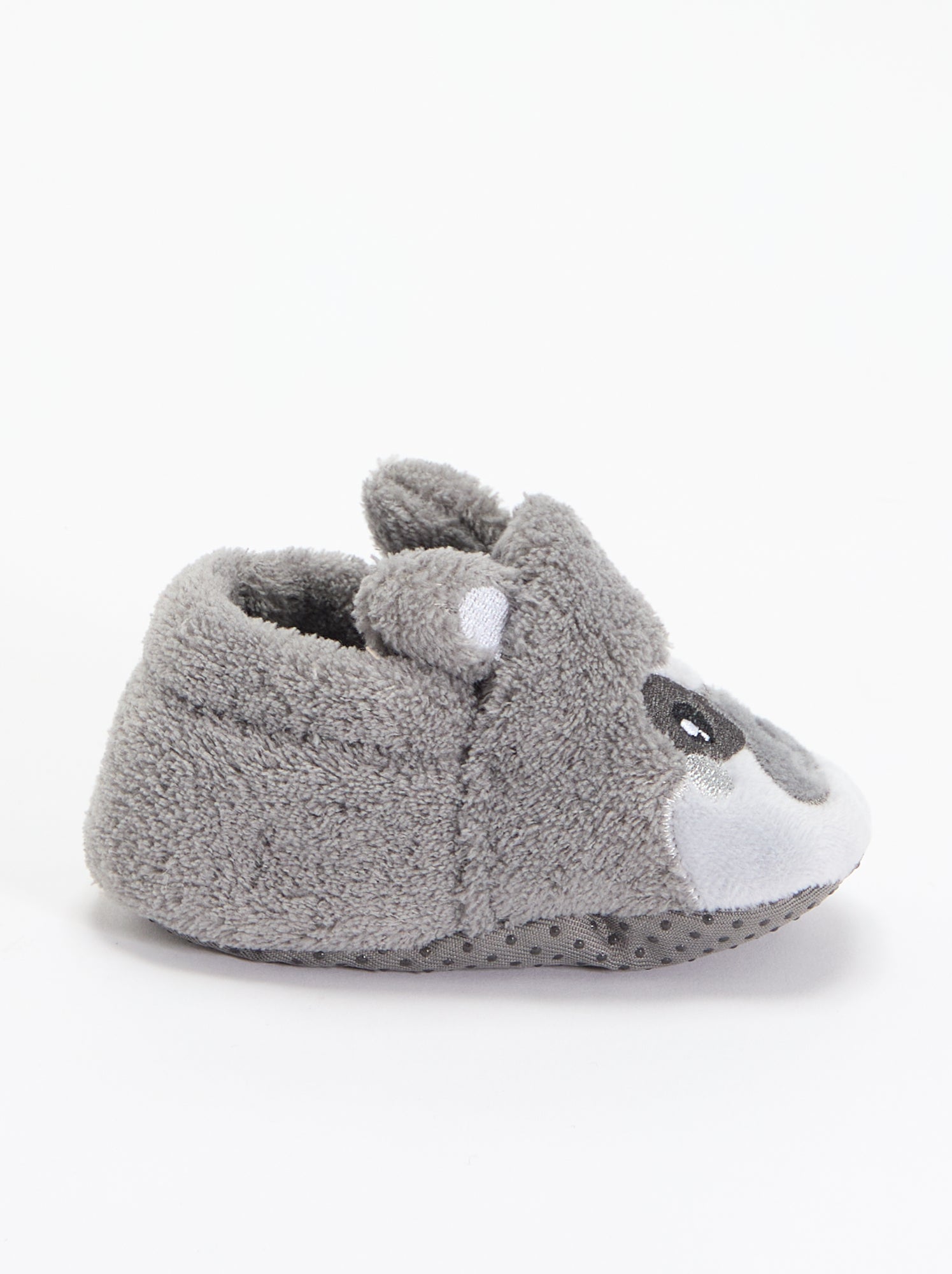 Chaussons animaux chauds - Gris