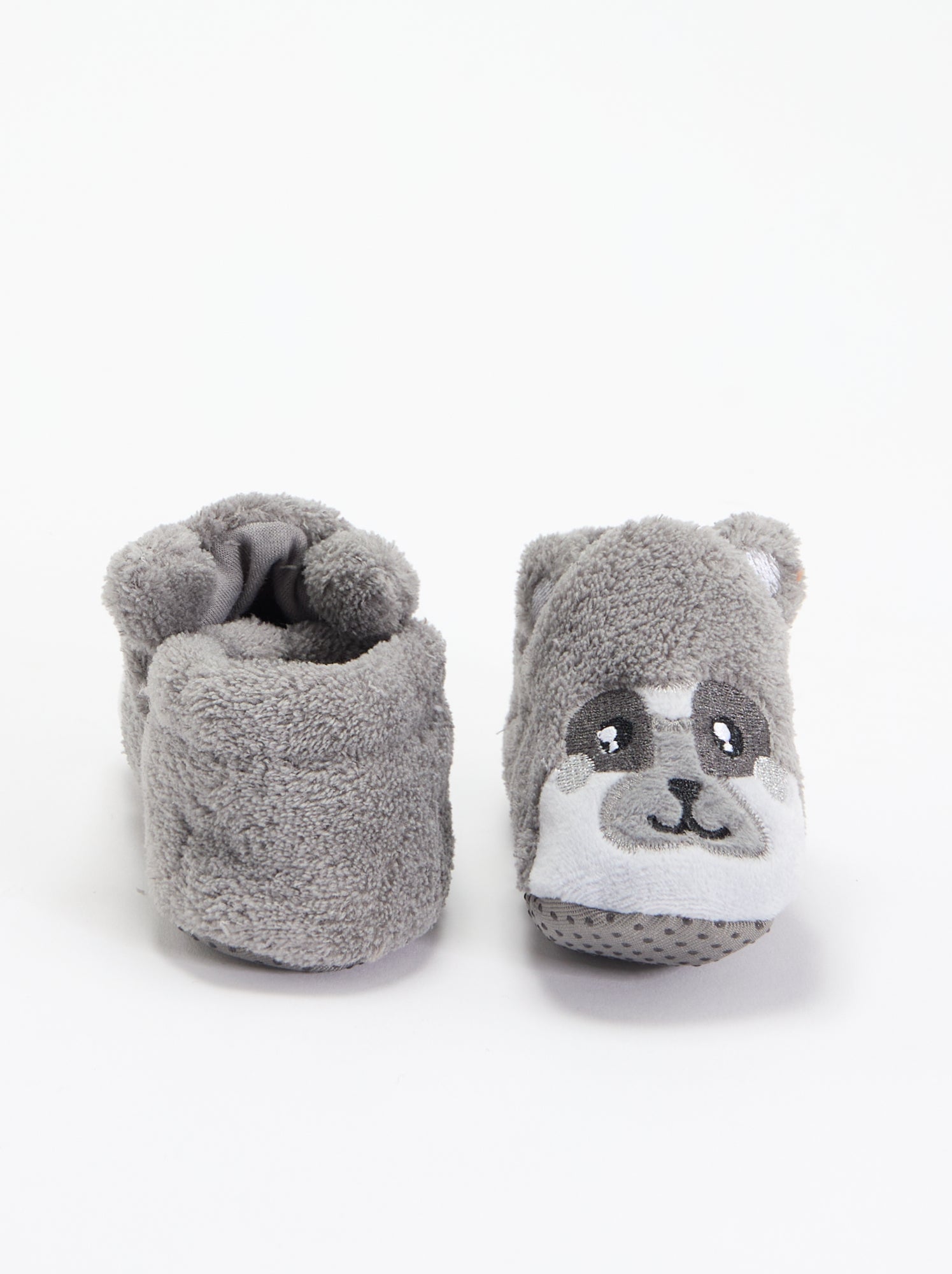 Chaussons animaux chauds - Gris