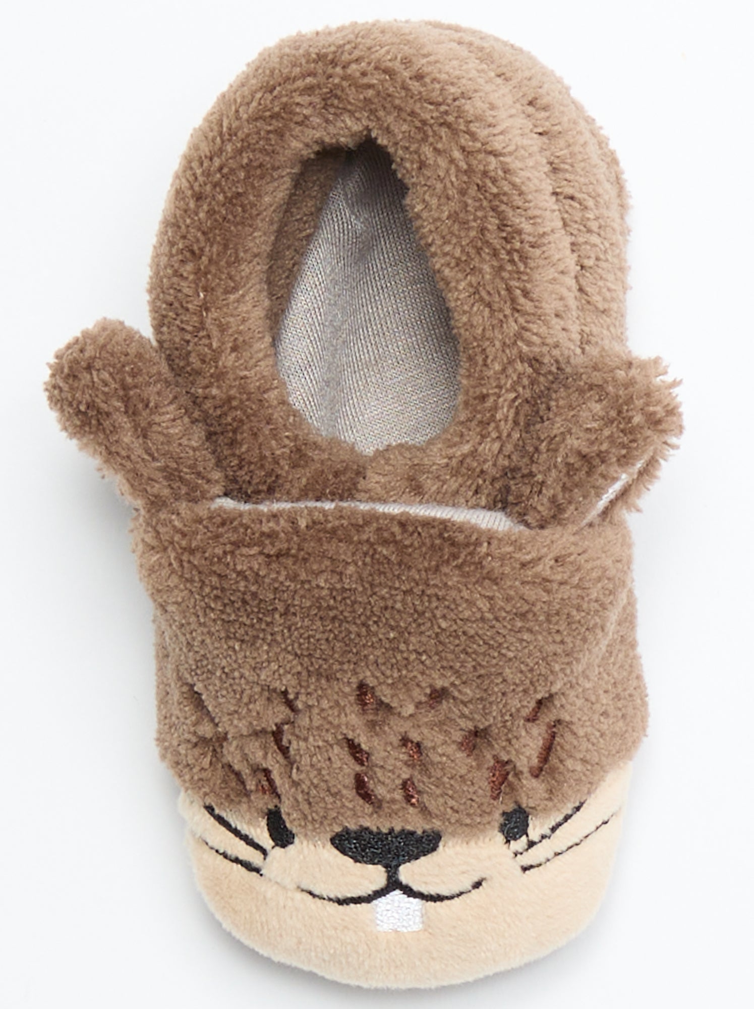 Chaussons animaux chauds - Marron