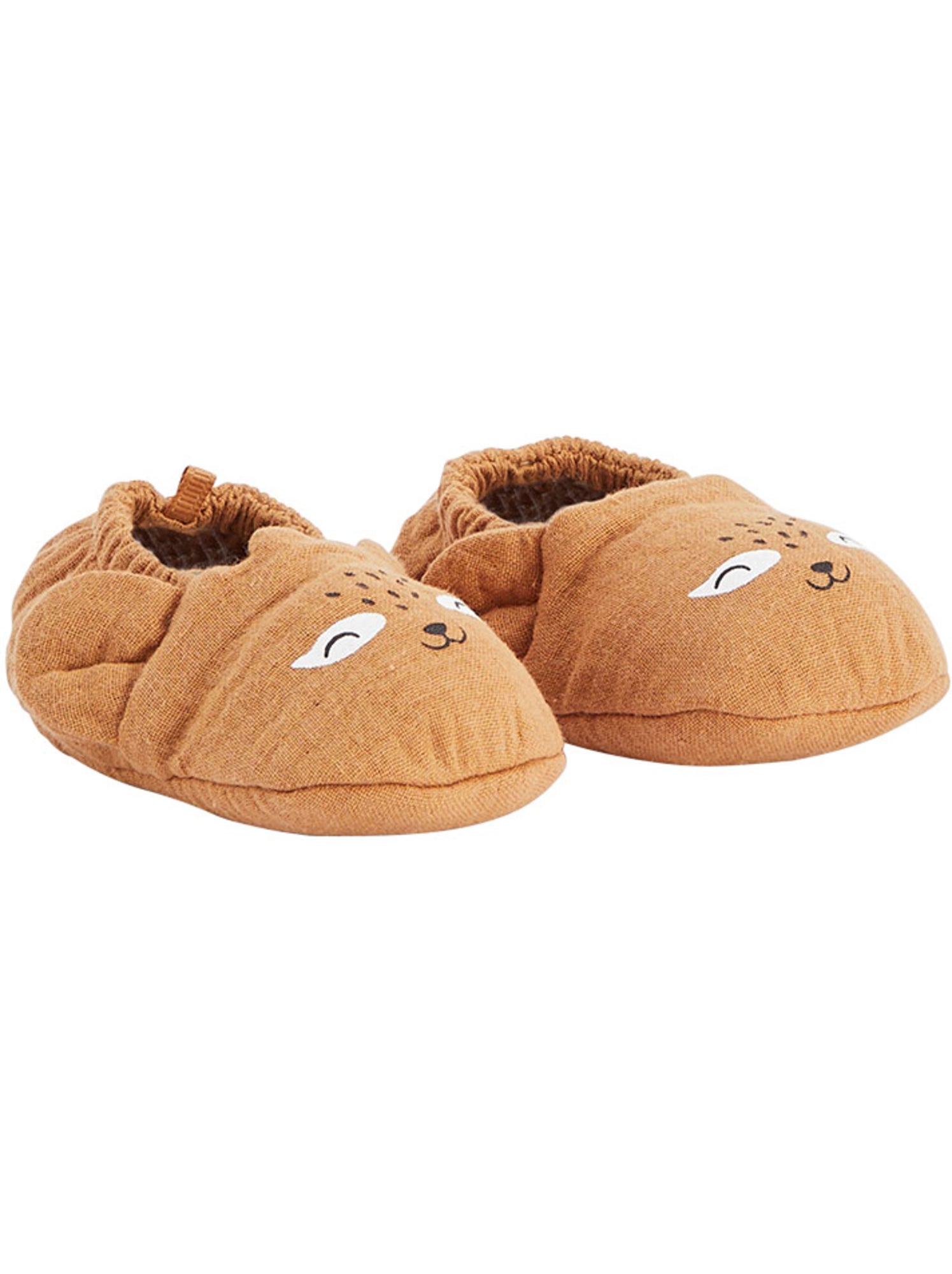 Chaussons bébé en gaze de coton Gabin - Moutarde