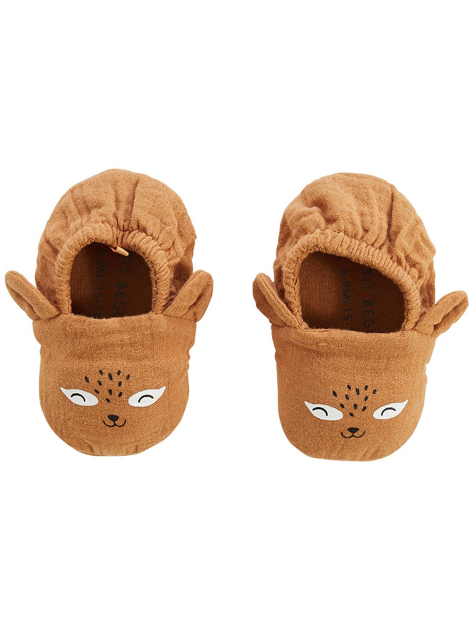 Chaussons bébé en gaze de coton Gabin - Moutarde