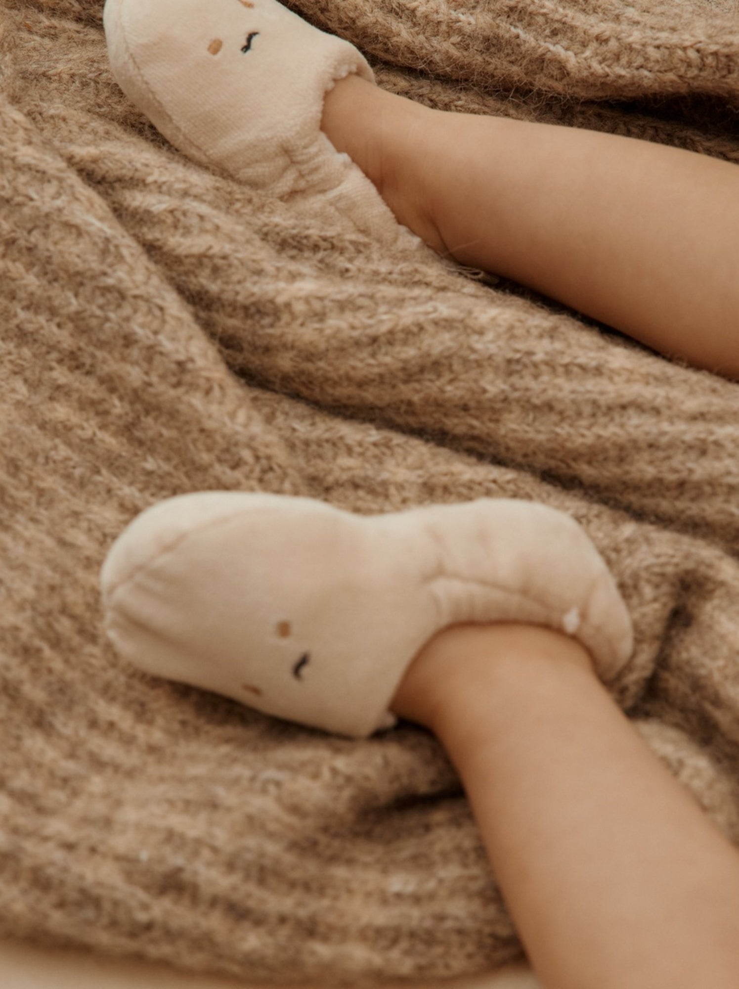 Chaussons bébé perle - Beige