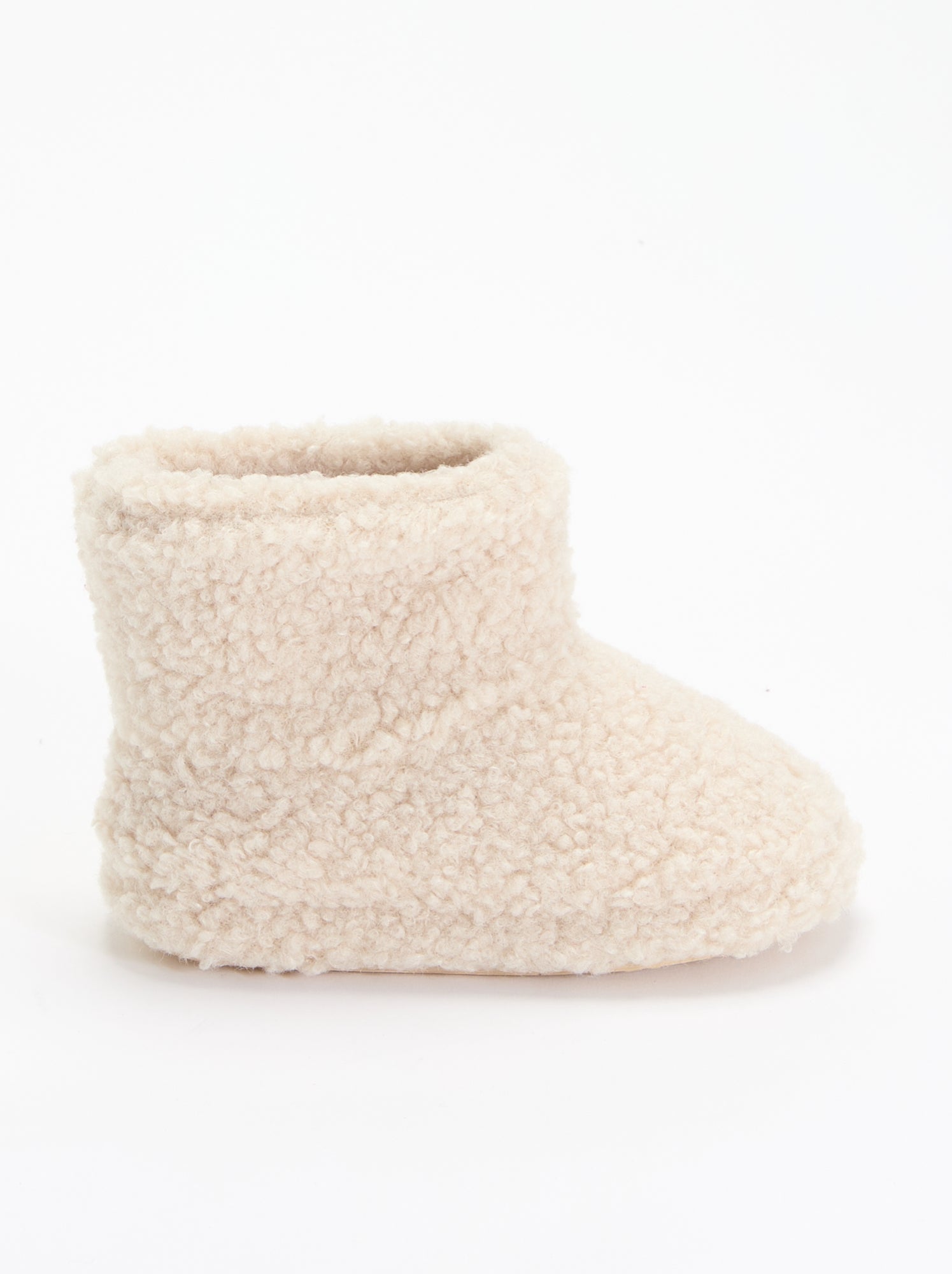Chaussons boots effet moutonné - Beige