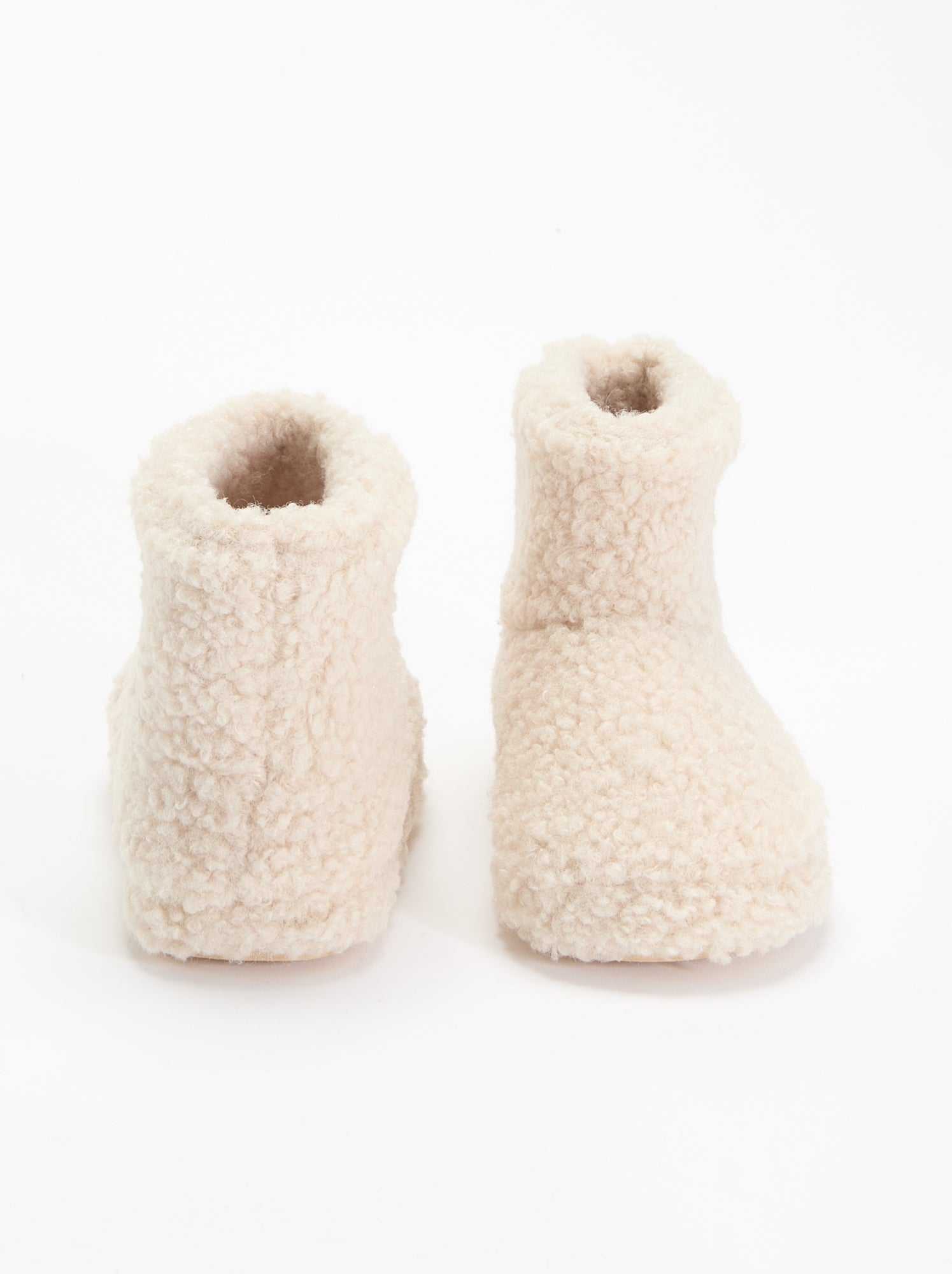 Chaussons boots effet moutonné - Beige