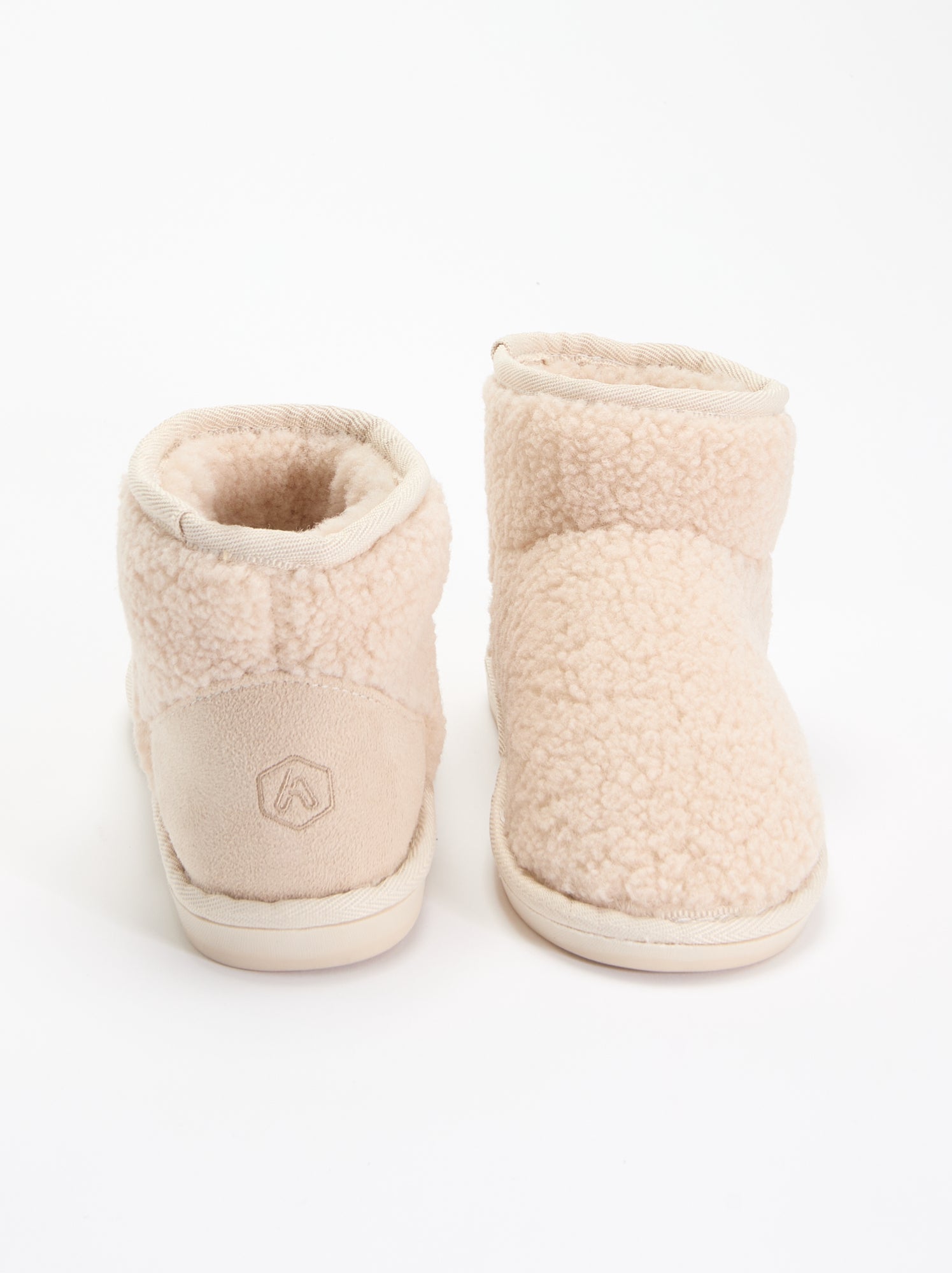 Chaussons boots effet moutonné - Blanc