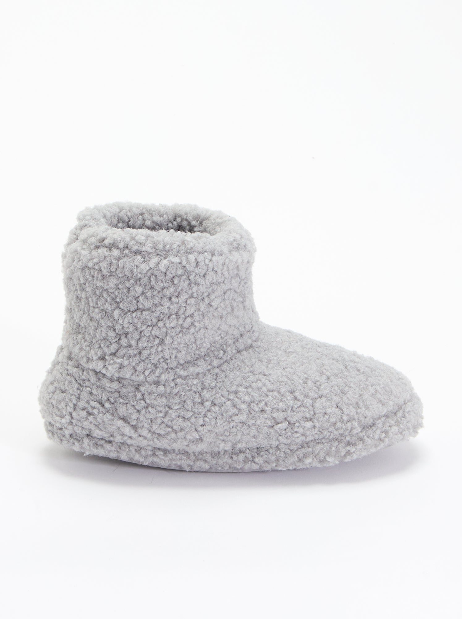 Chaussons boots effet moutonné - Gris