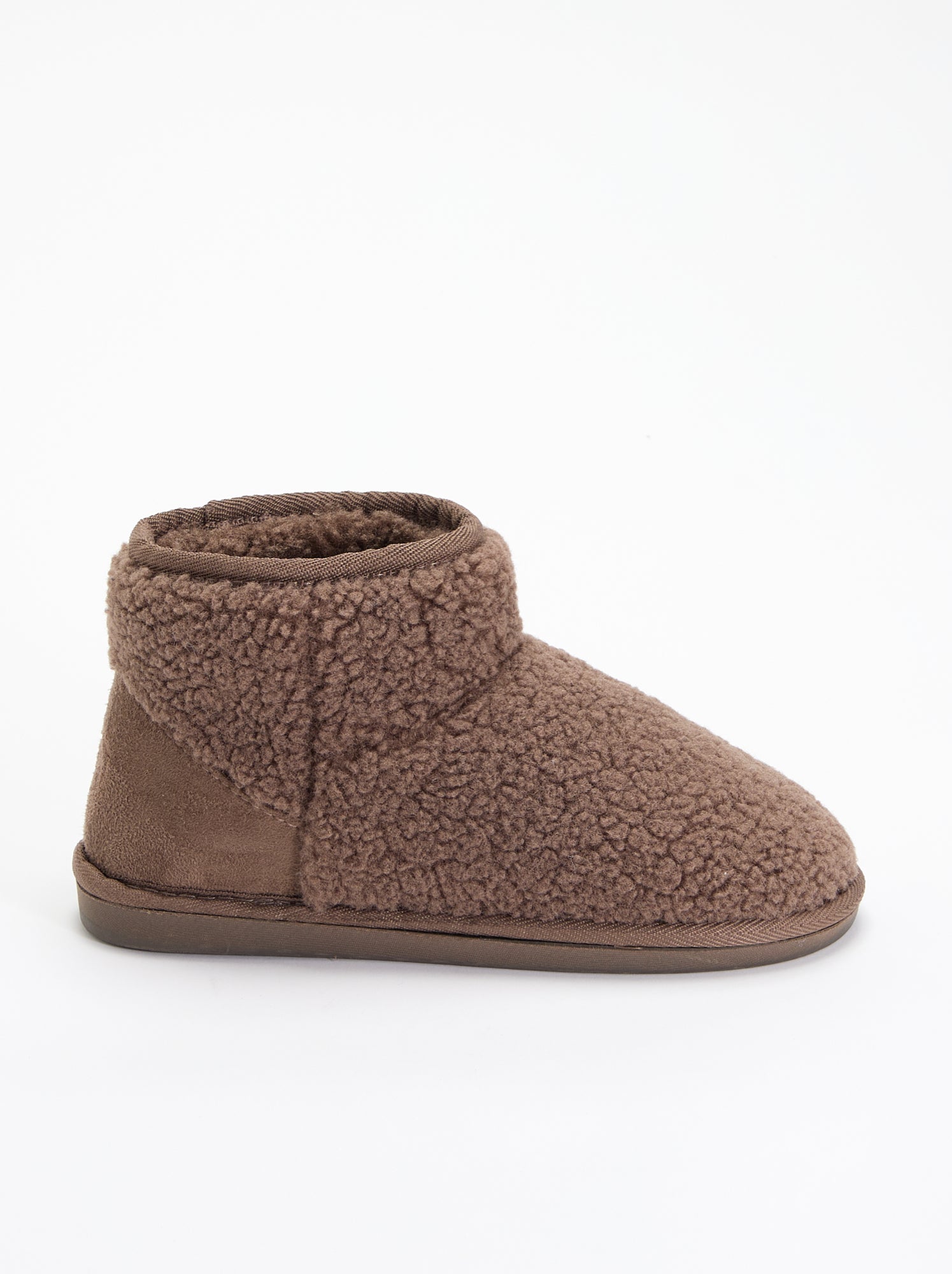 Chaussons boots effet moutonné - Marron