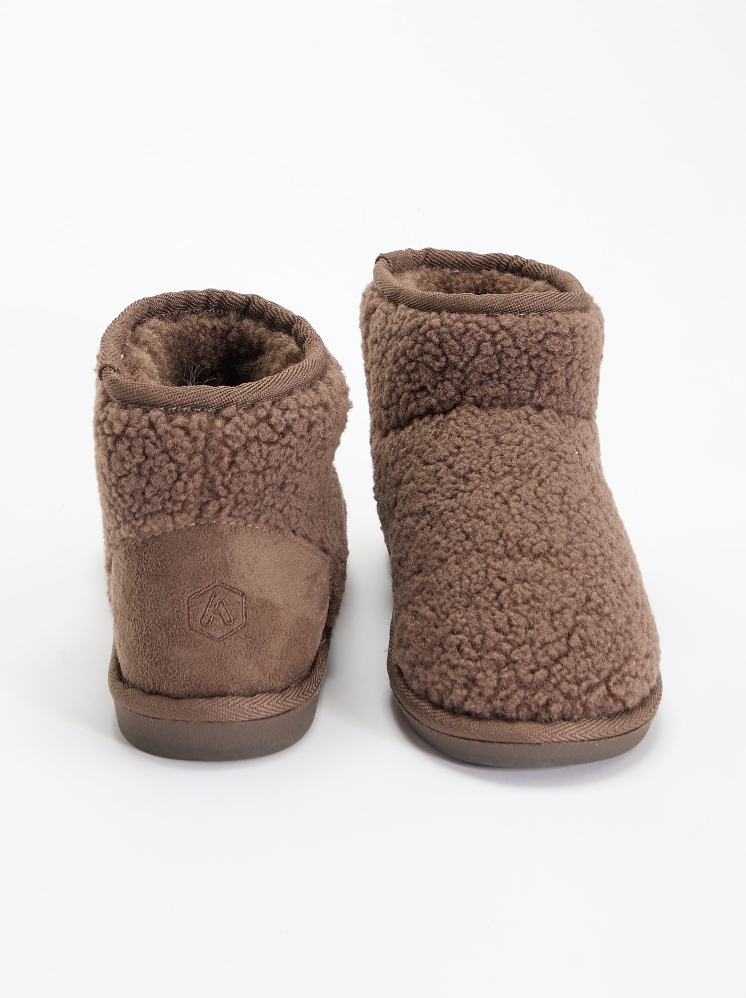 Chaussons boots effet moutonné - Marron