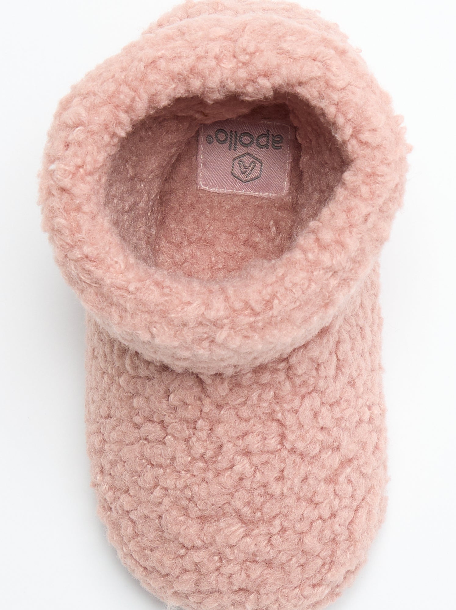 Chaussons boots effet moutonné - Rose