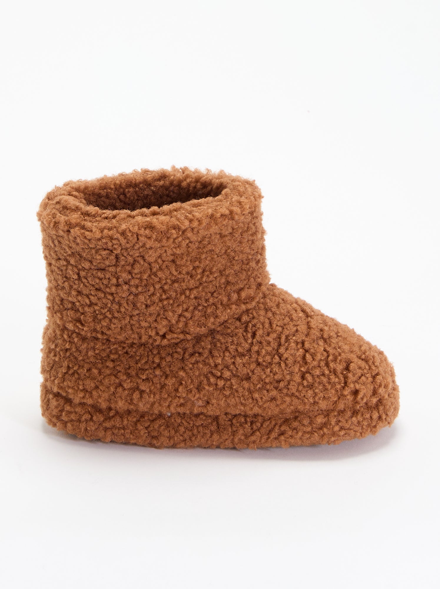 Chaussons boots effet moutonné - Rouge