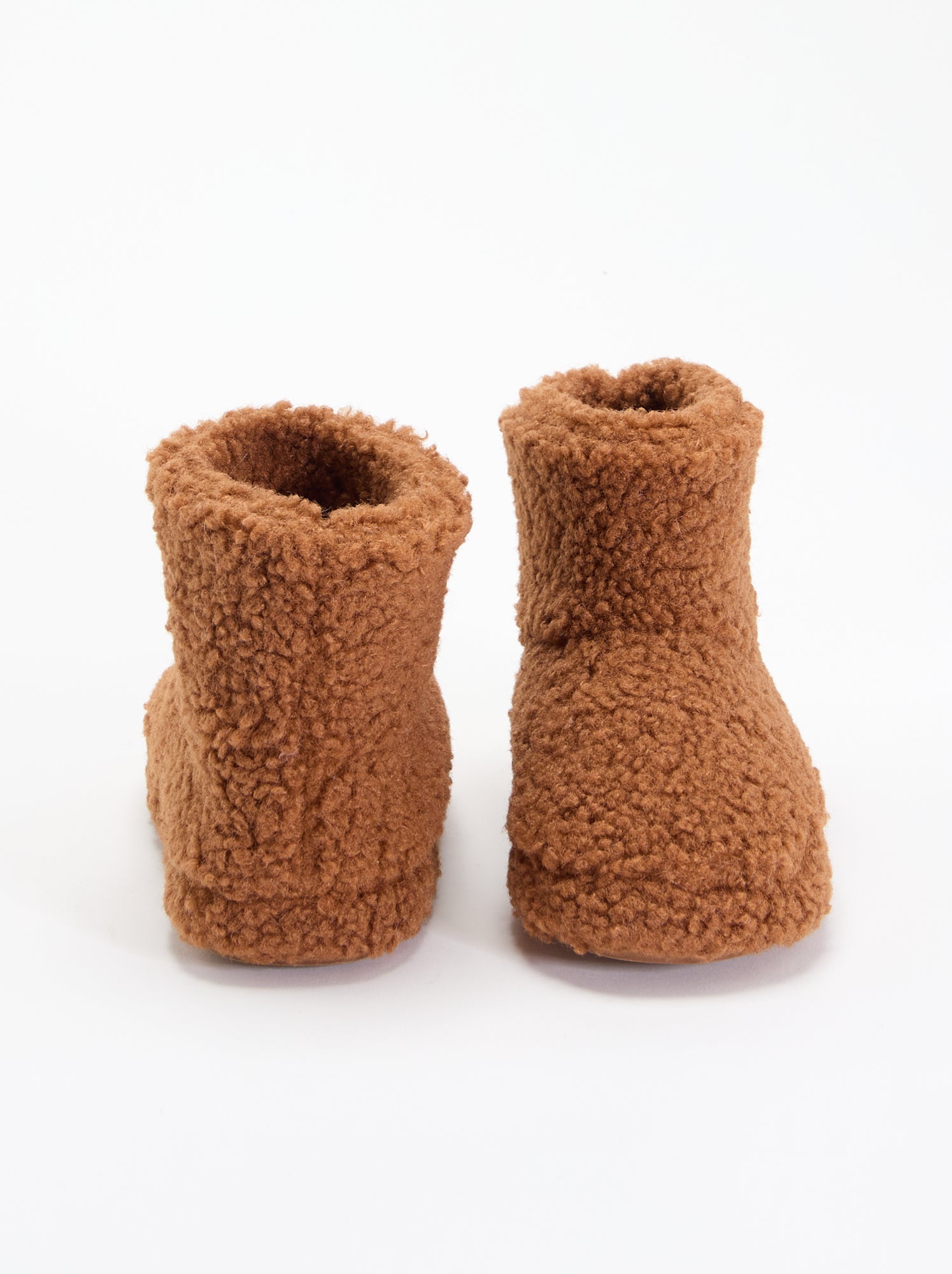 Chaussons boots effet moutonné - Rouge