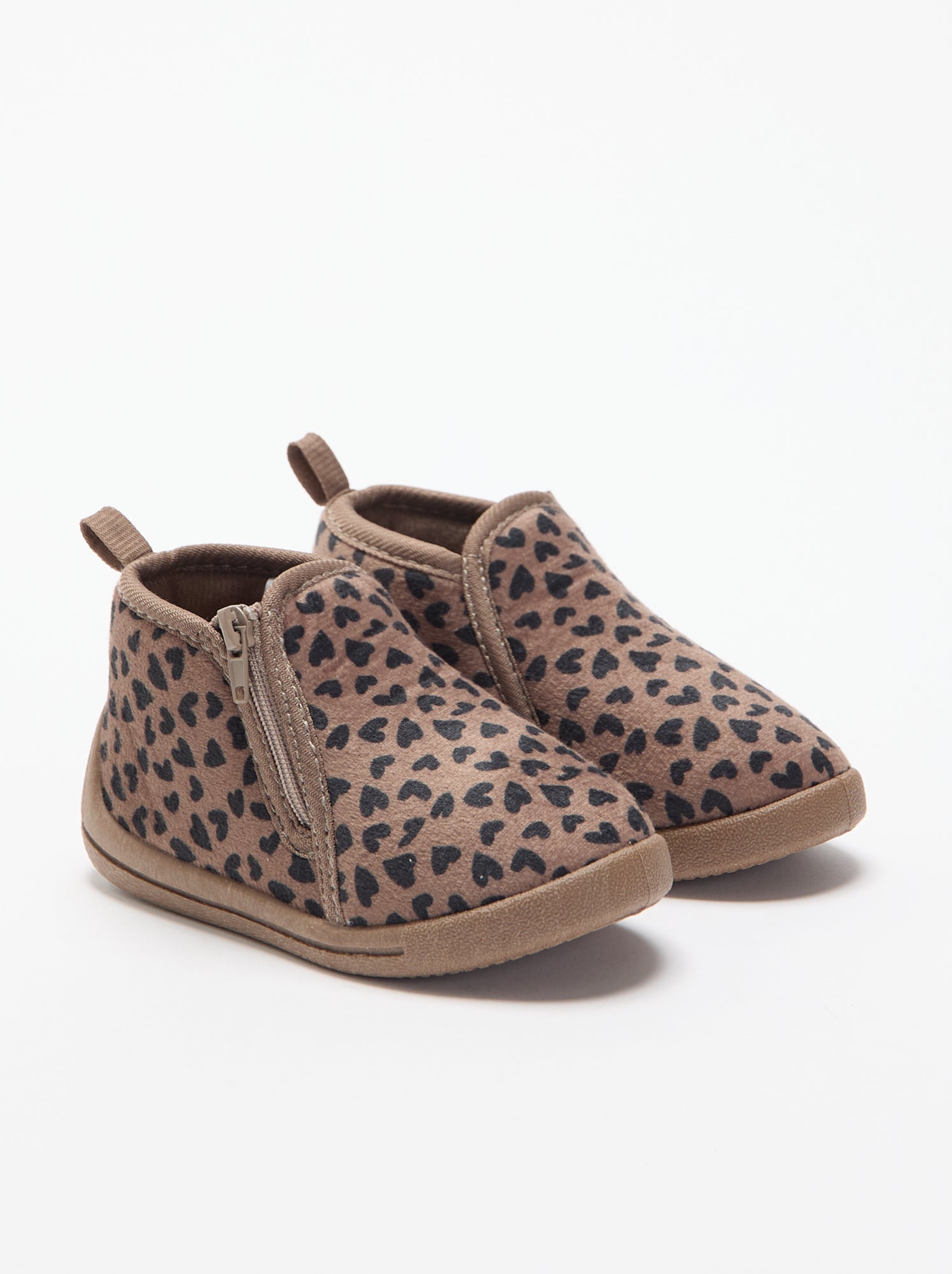 Chaussons bottillons imprimé - Marron