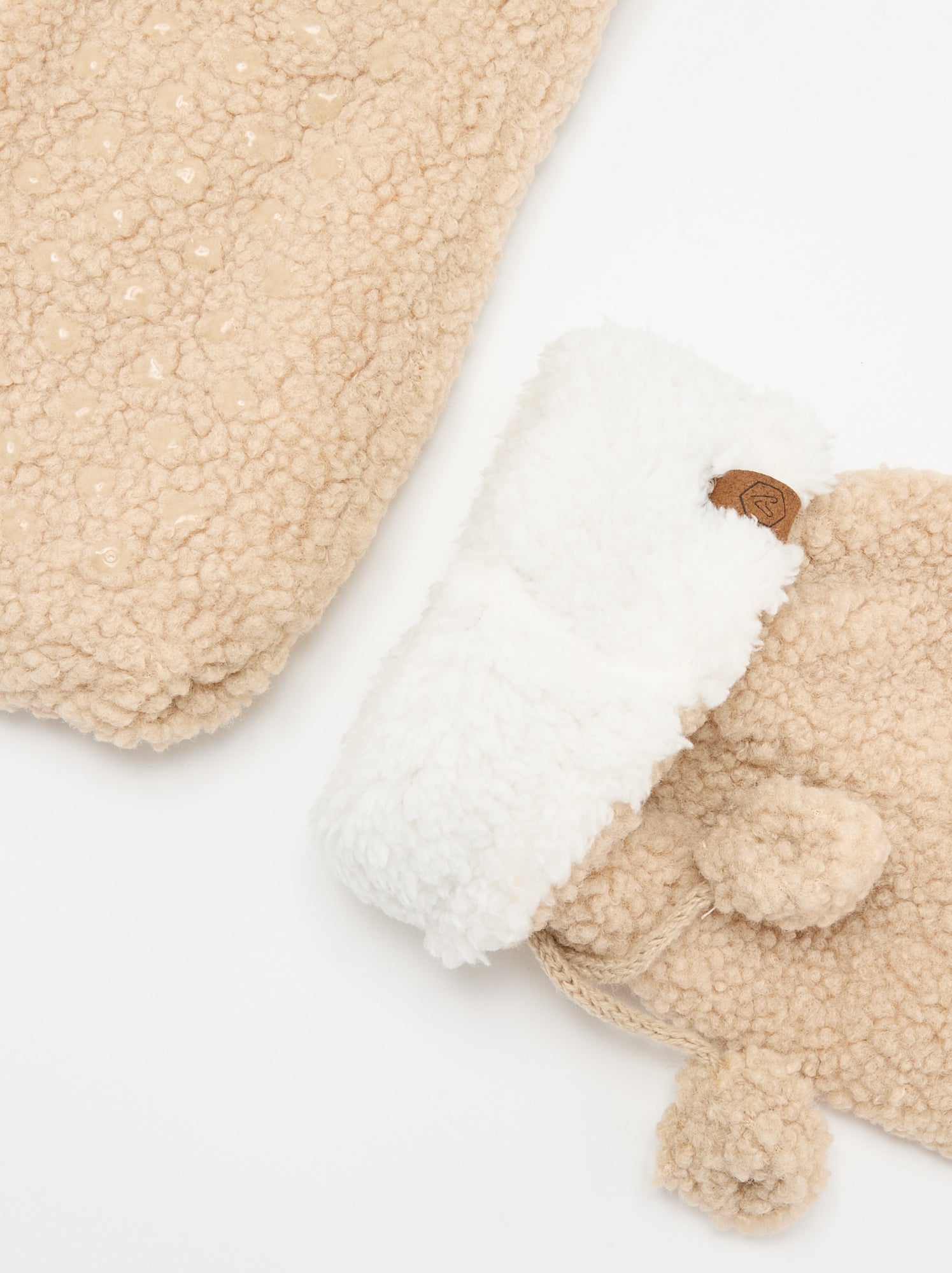 Chaussons chaussettes fourrés - Beige