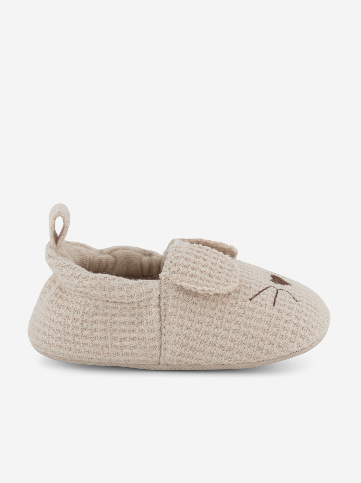 Chaussons en gaze de coton + oreilles animaux - Beige
