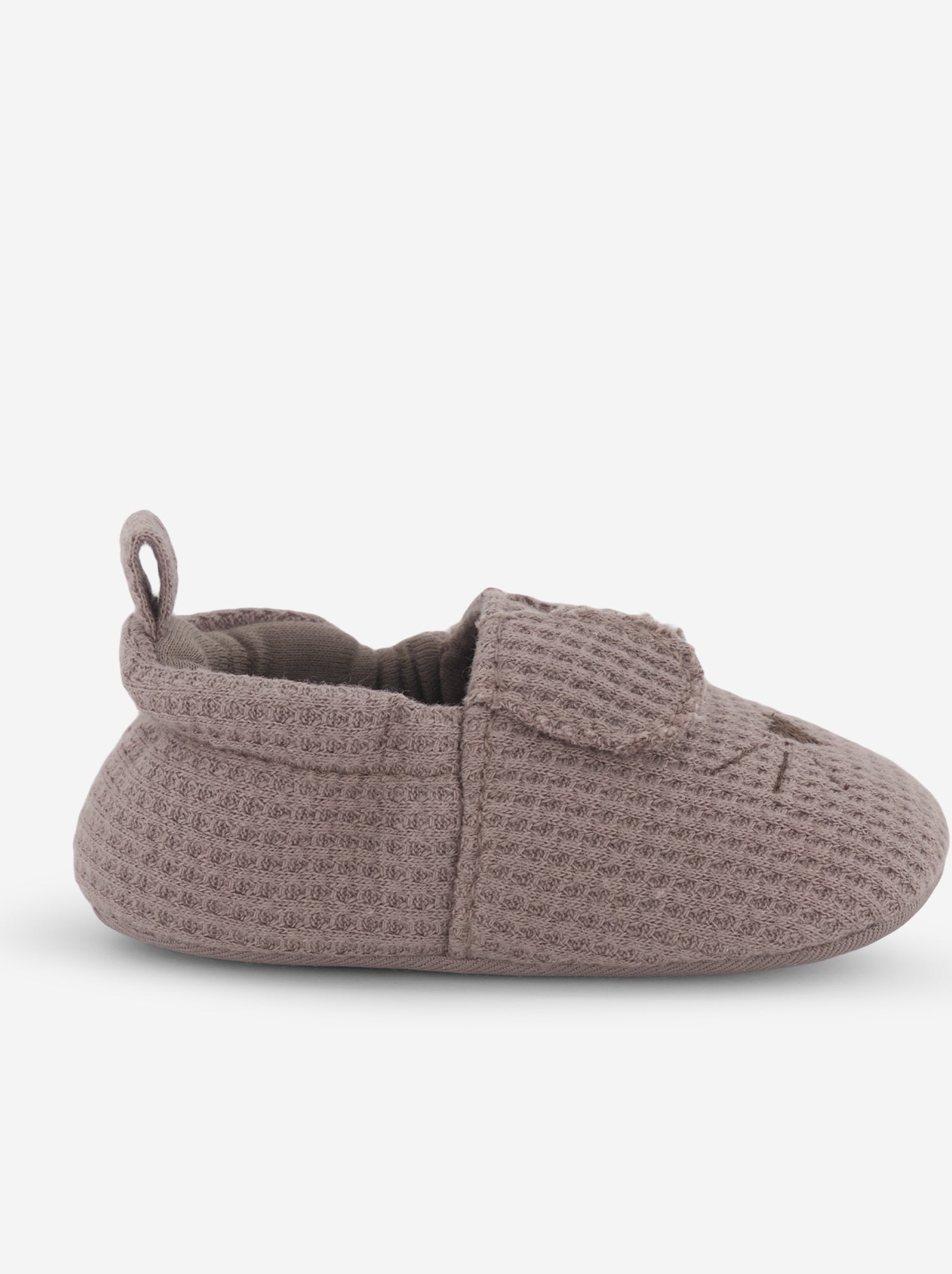Chaussons en gaze de coton + oreilles animaux - Marron