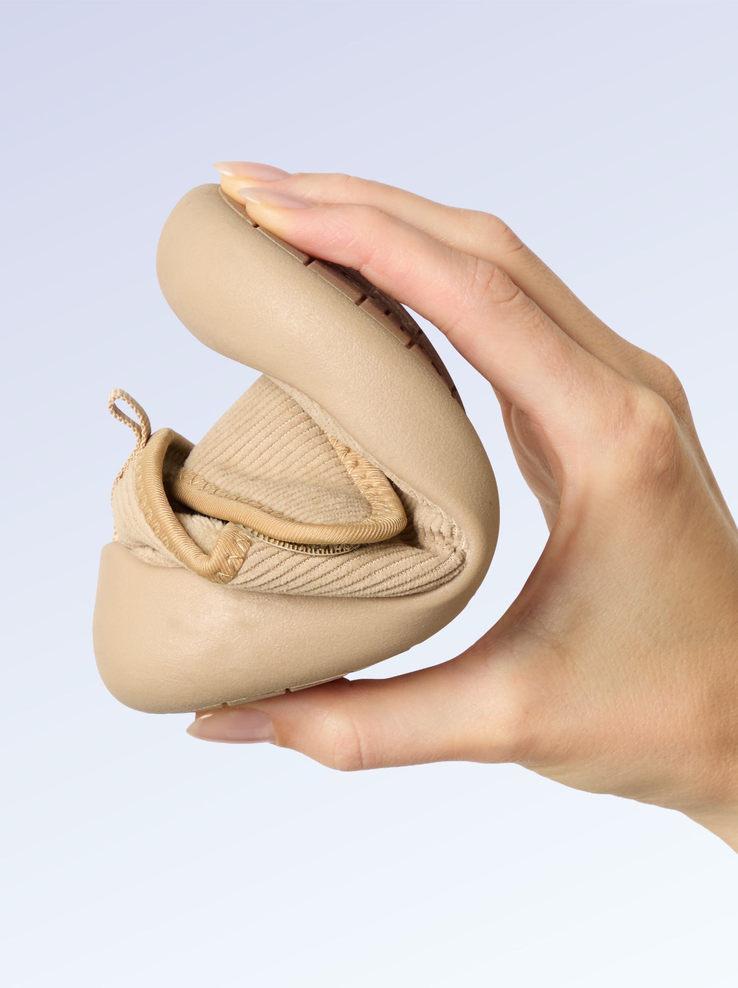 Chaussons 'Kitchoun' souples fourrés - Beige