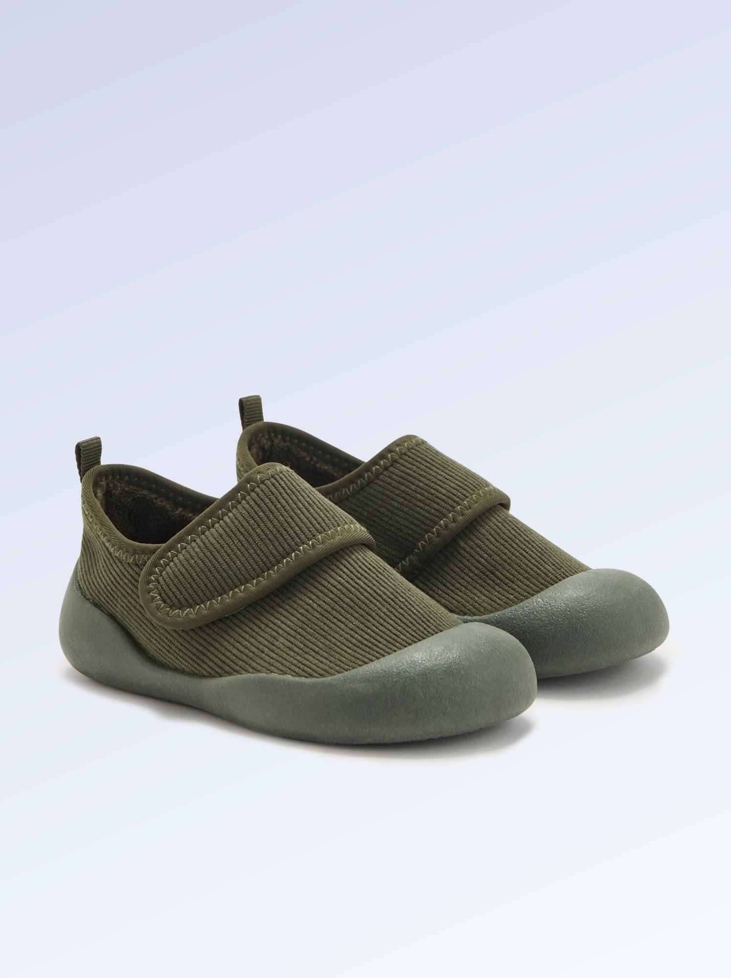 Chaussons 'Kitchoun' souples fourrés - Kaki