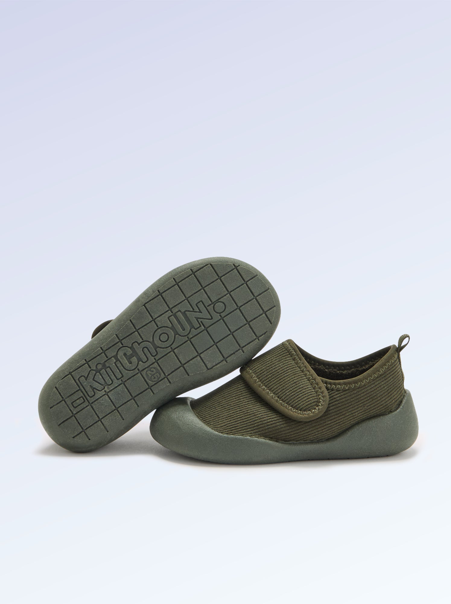 Chaussons 'Kitchoun' souples fourrés - Kaki