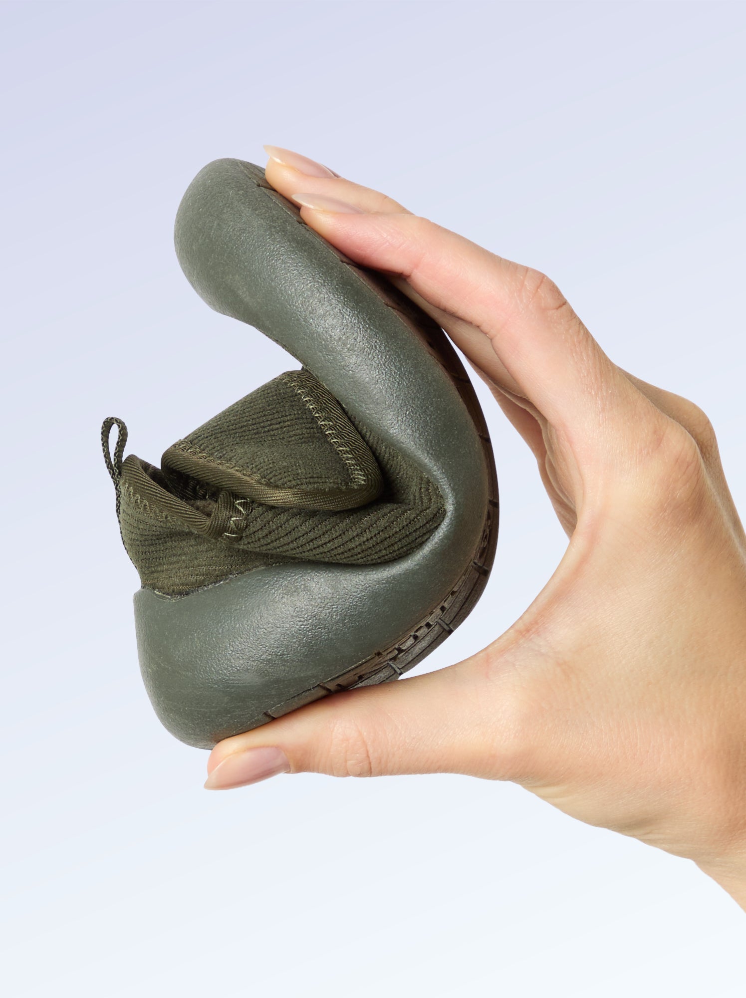 Chaussons 'Kitchoun' souples fourrés - Kaki