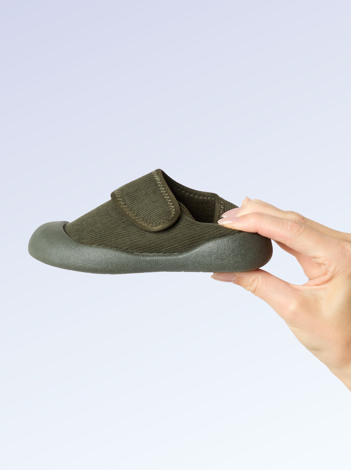 Chaussons 'Kitchoun' souples fourrés - Kaki