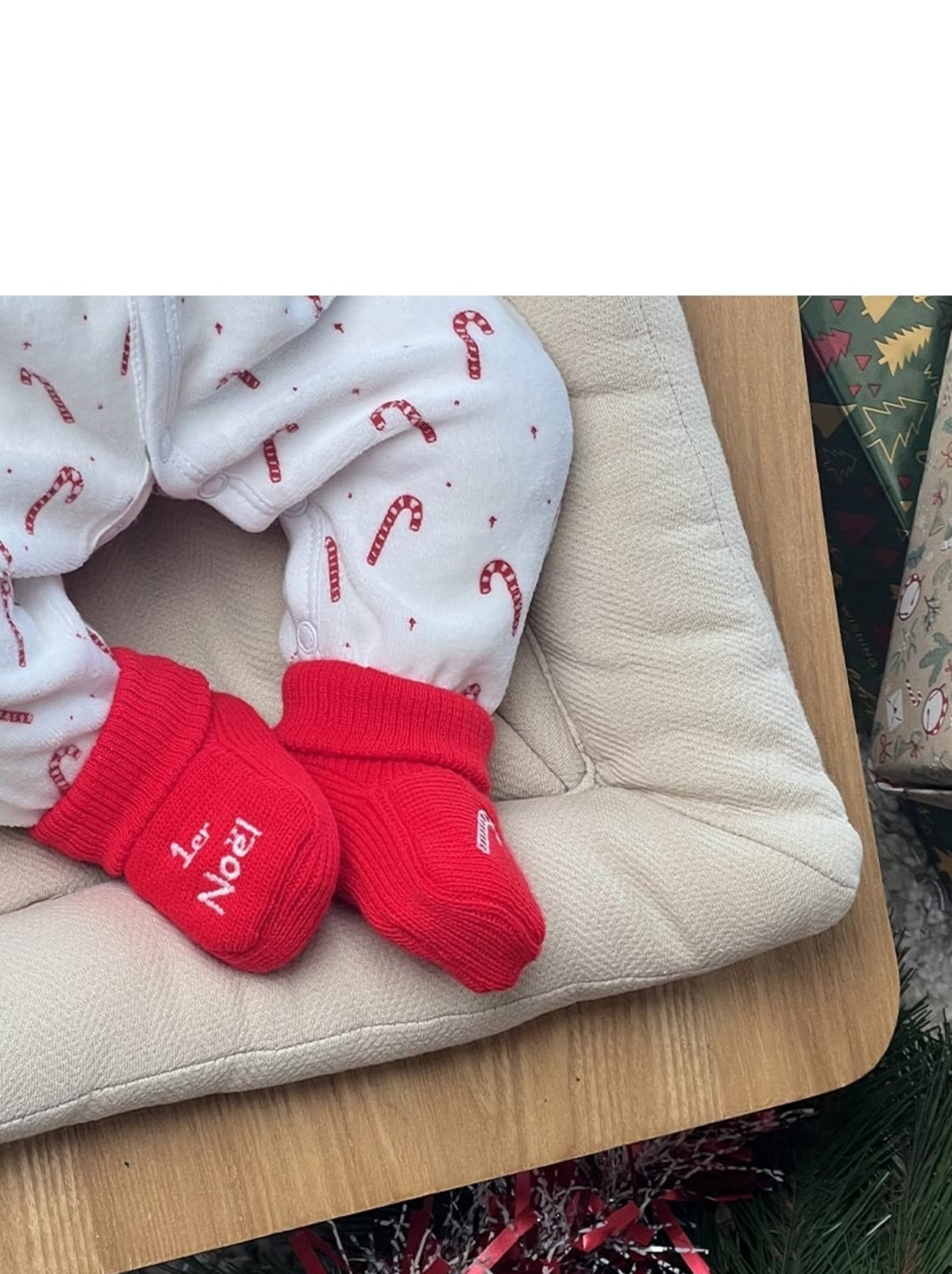 Chaussons Mon premier Noël - Rouge