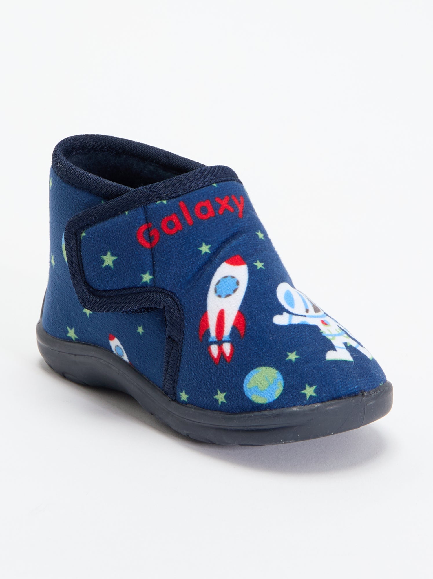 Chaussons montants à scratchs - Bleu