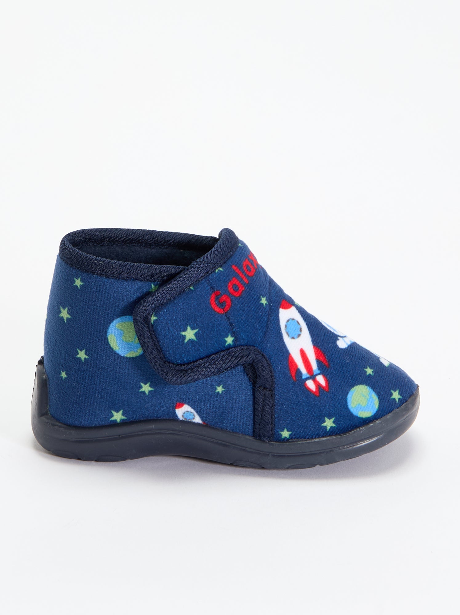 Chaussons montants à scratchs - Bleu