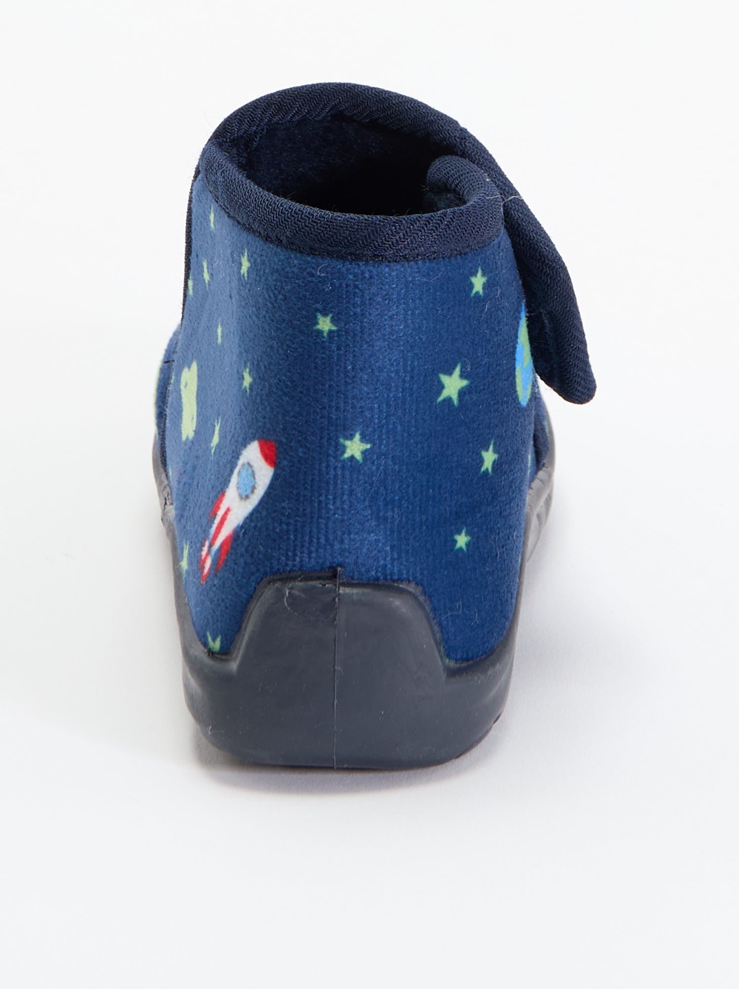 Chaussons montants à scratchs - Bleu