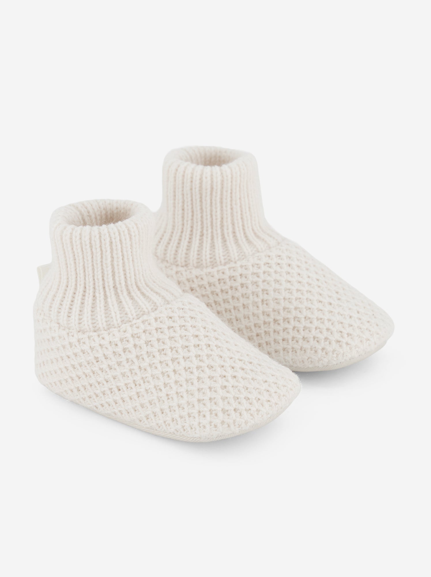 Chaussons montants en maille - Beige