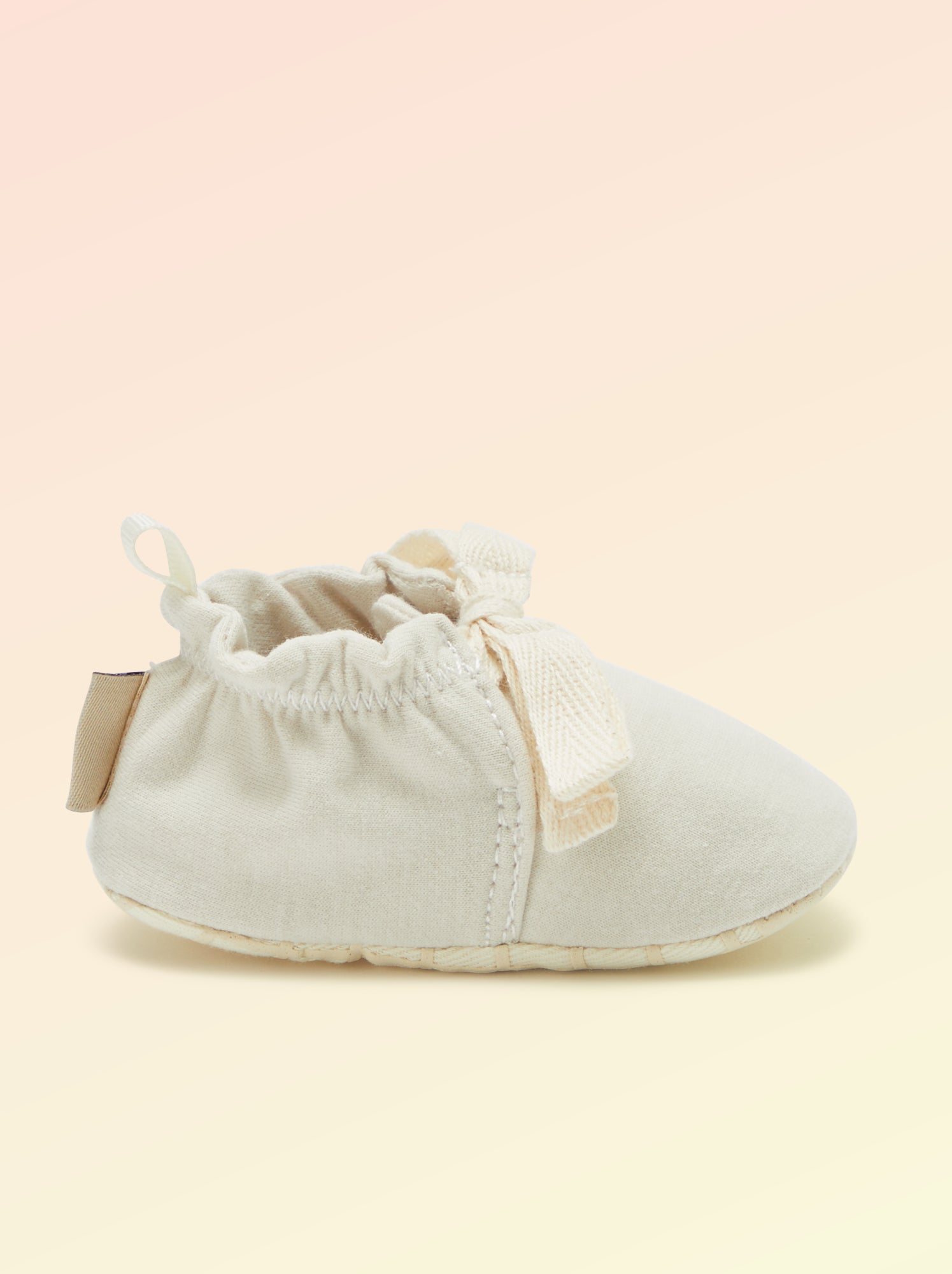 Chaussons motricité 1 'se retourner' - Kitchoun - Beige