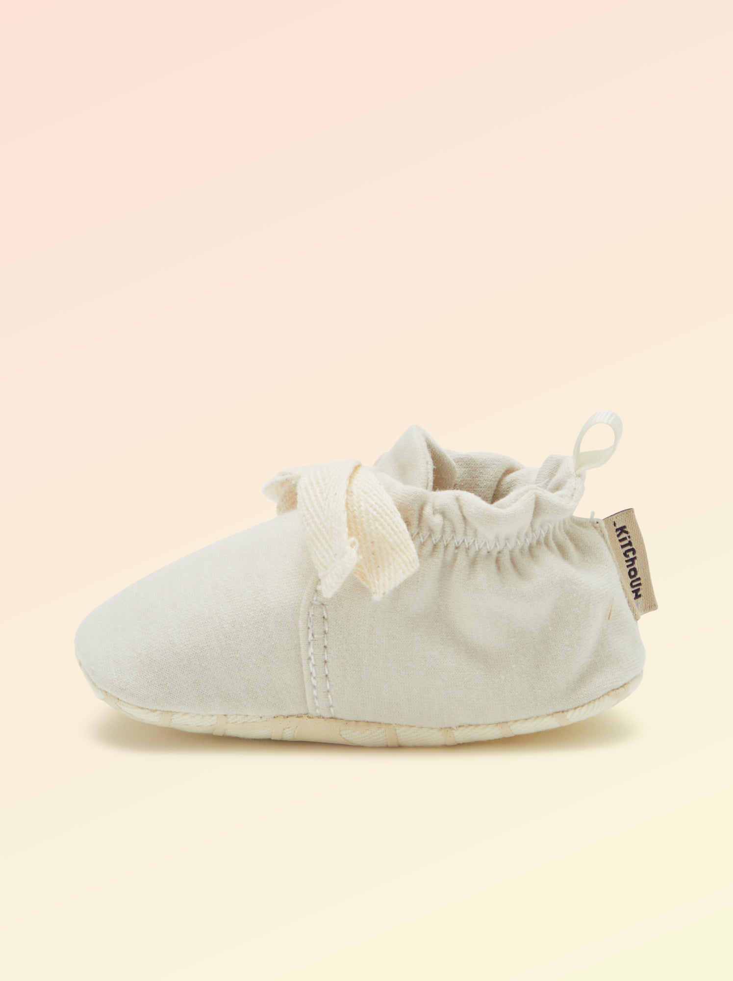 Chaussons motricité 1 'se retourner' - Kitchoun - Beige