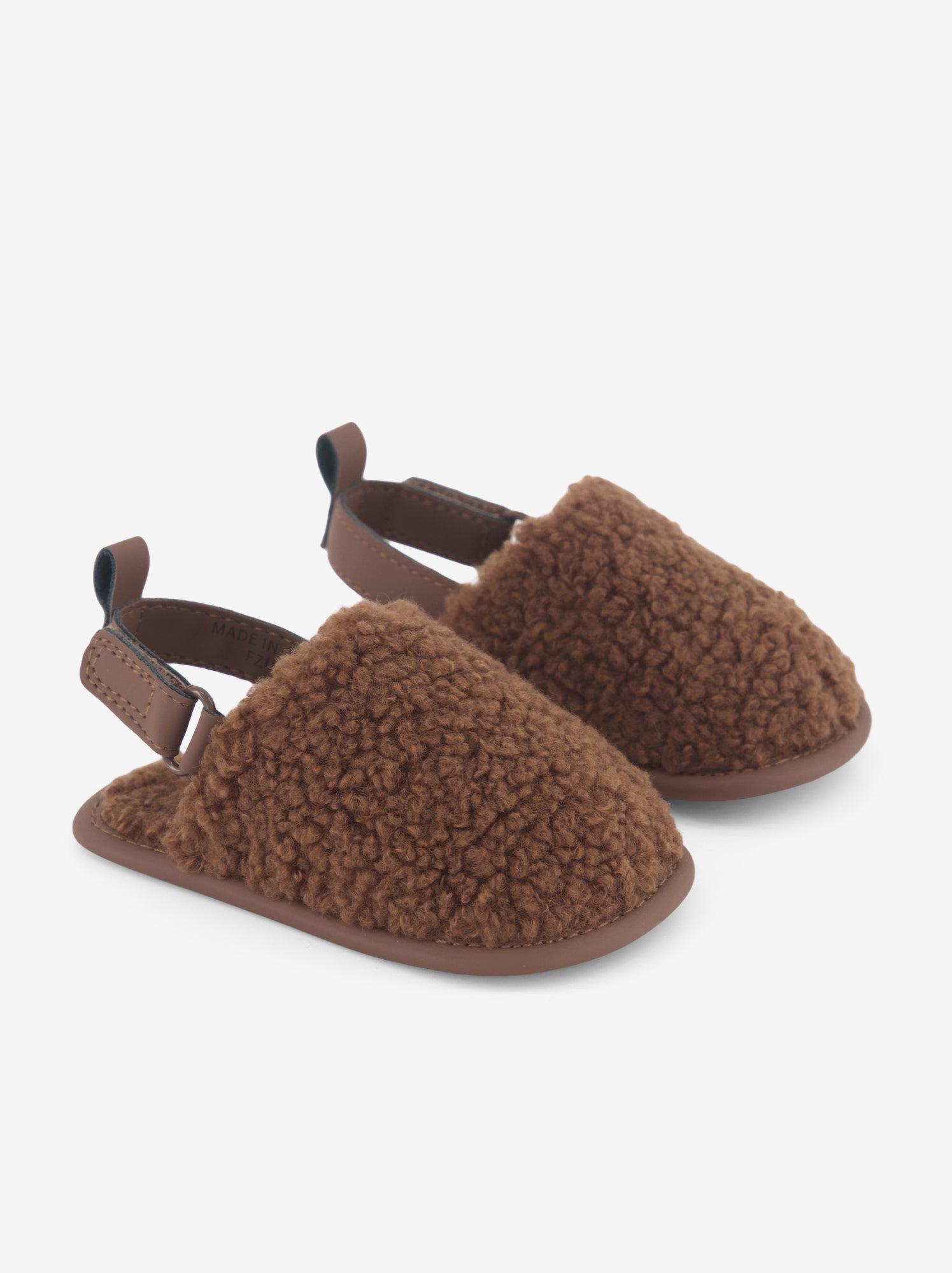 Chaussons mules avec brides de maintien - Marron