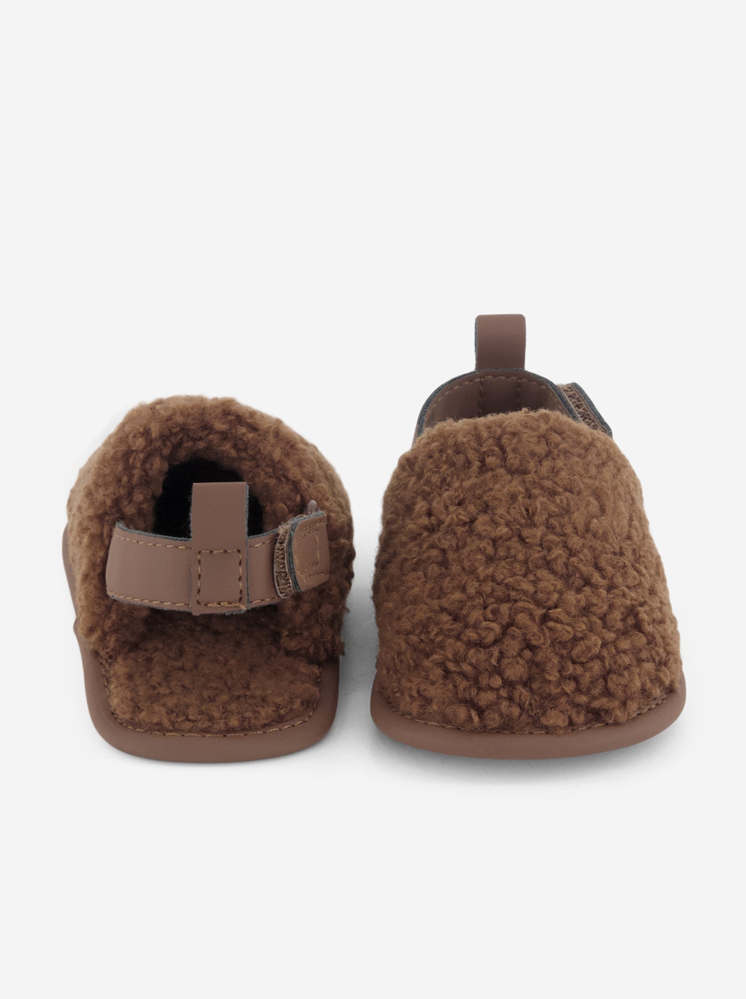 Chaussons mules avec brides de maintien - Marron