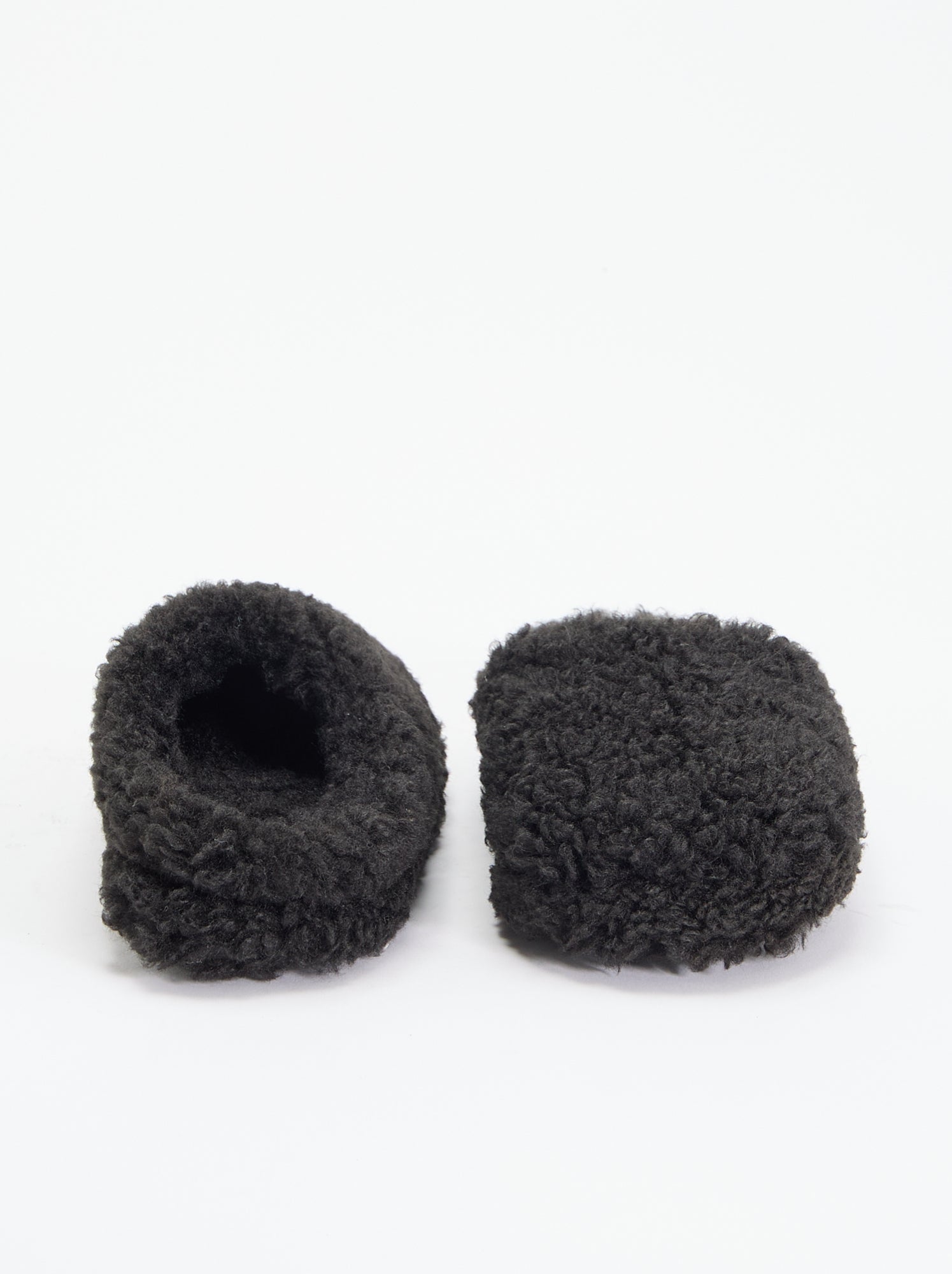 Chaussons mules effet moutonné - Noir