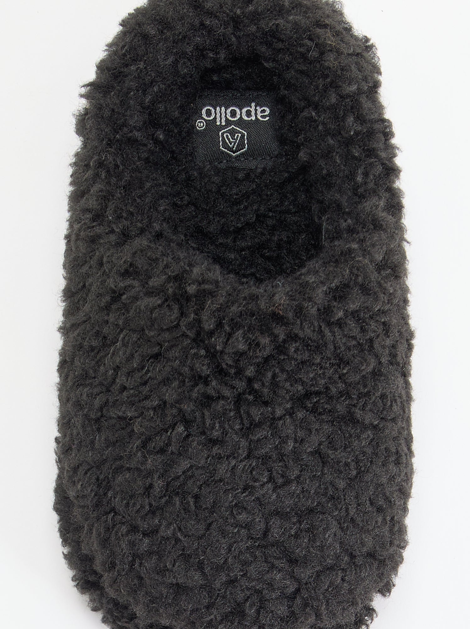 Chaussons mules effet moutonné - Noir